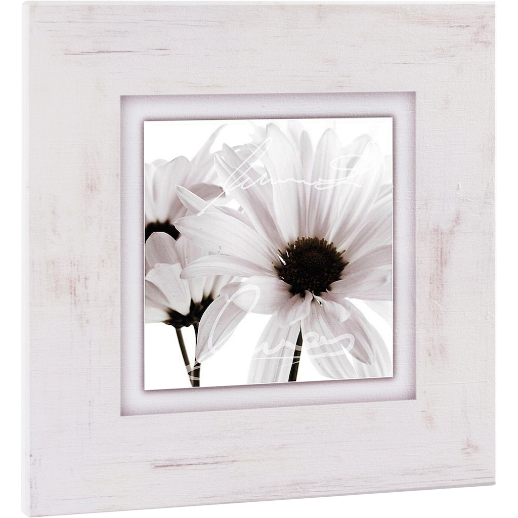Home affaire Holzbild »Weiße Blüten«