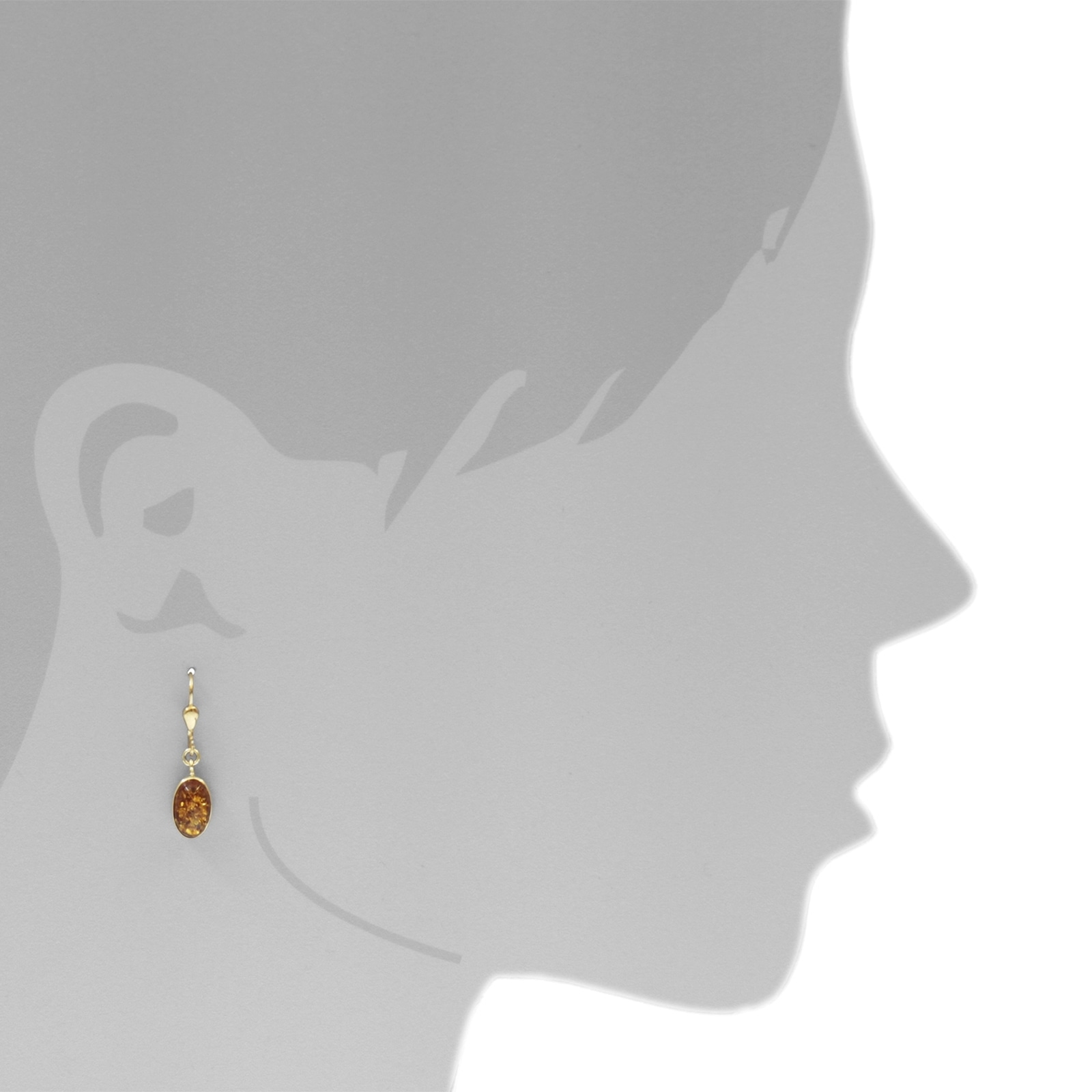 OSTSEE-SCHMUCK Paar Ohrhänger »- Classic 11 x 7 mm - Gold 333/000 - Bernstein«