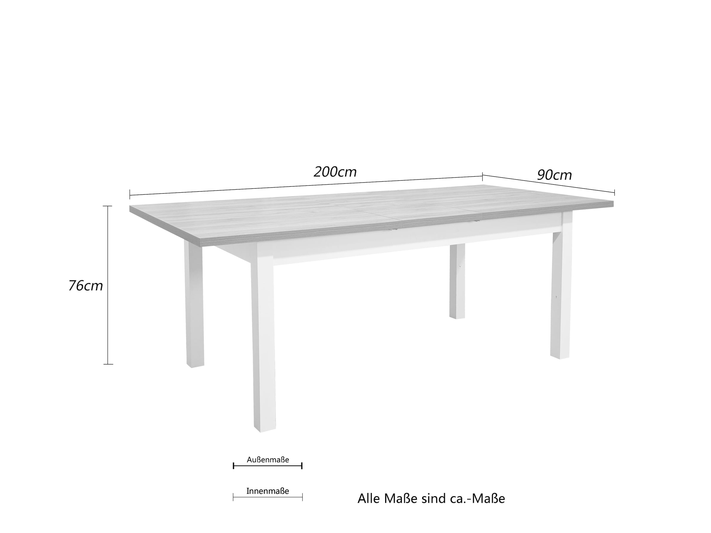 OTTO home Esstisch »Ismund«, aus Melamin und MDF Holz, Auszugsfunktion, Breite 120 oder 160 cm