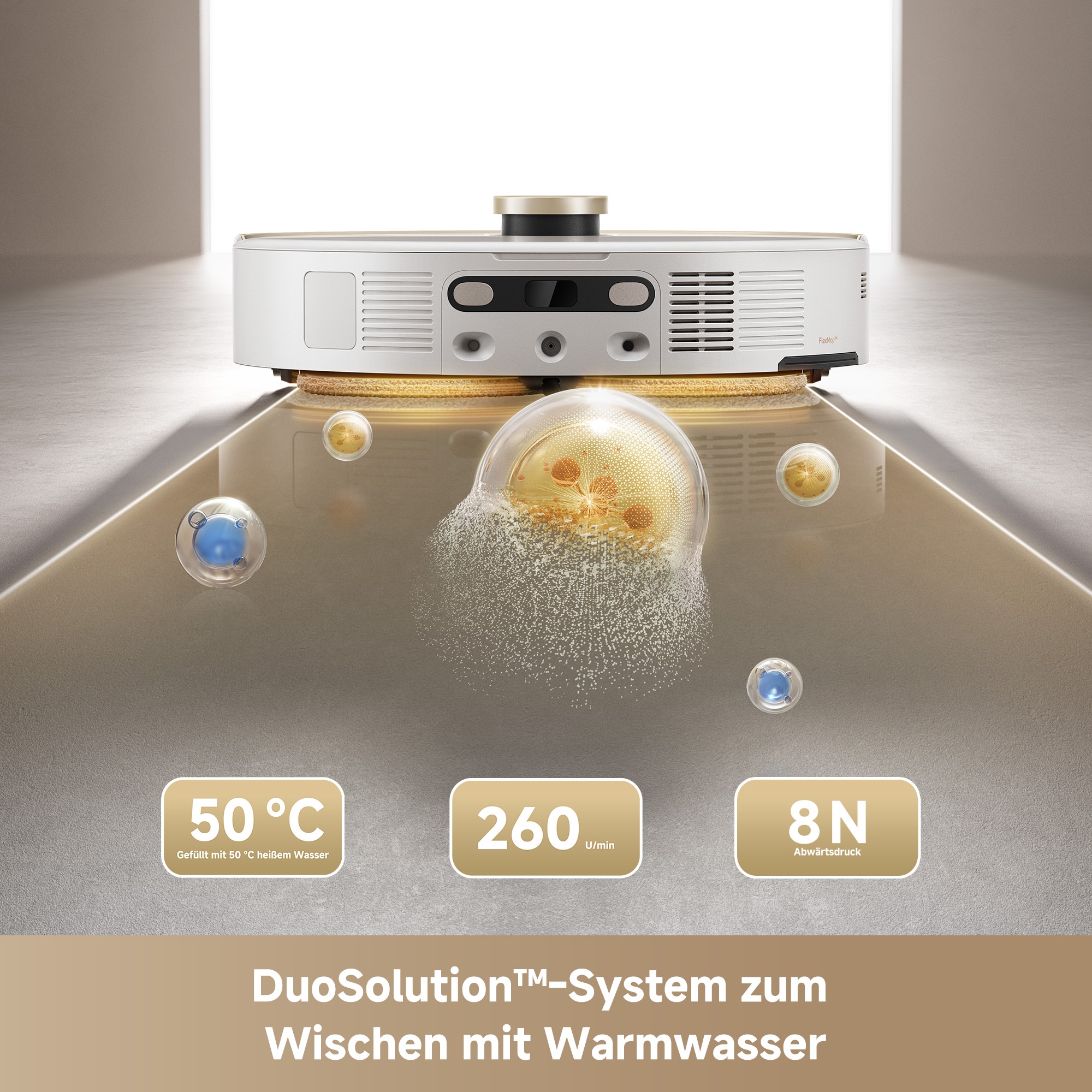 Mova Nass-Trocken-Saugroboter »MOVA V50 Ultra Complete, mit Wischfunktion«, 24.000Pa Saugkraft, Hindernisüberwindung, 50°C Wischwasser, 180m²