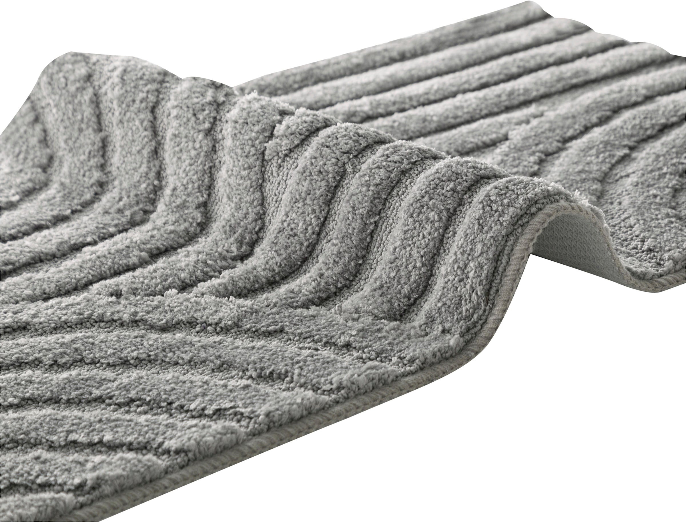 OTTO home Badematte »Regona Scandi, Badvorleger, Badezimmer Teppich, Duschvorleger« Höhe 10 mm rutschhemmend beschichtet strapazierfähig Badteppich, Uni Farben, Hoch-Tief-Effekt, modernes Muster, Zen