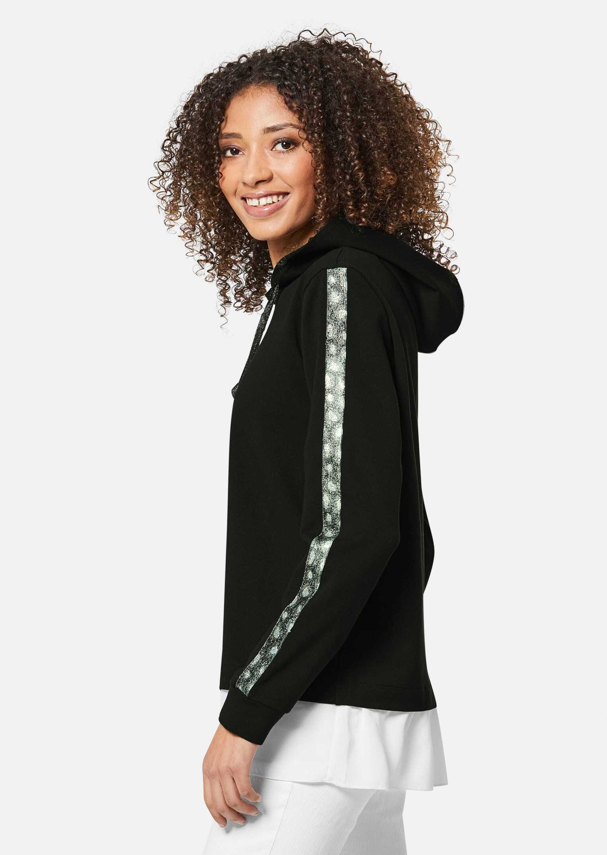 MADELEINE Langarmshirt »Sweatshirt Kapuzensweatshirt mit Dekoband an den Ärmeln«