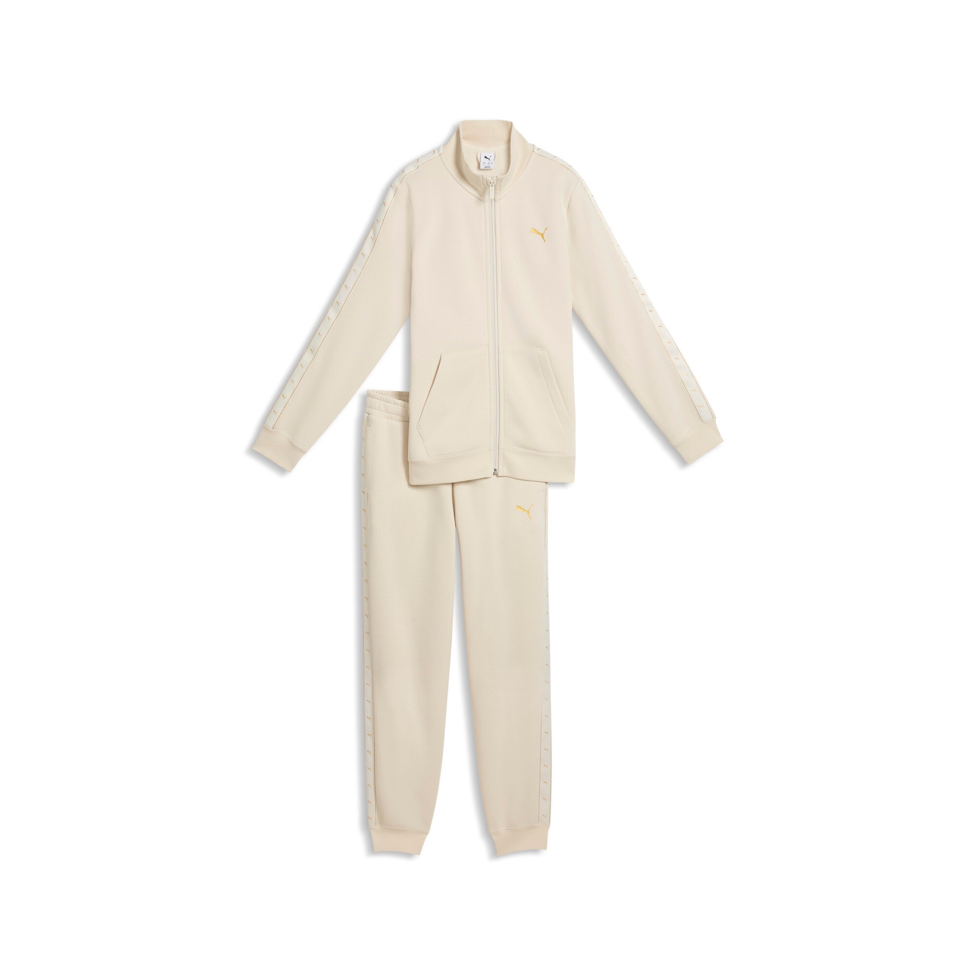 PUMA Trainingsanzug »ESS TAPE FULL-ZIP SWEAT SUIT FL G« 2 für Jugendliche, mit bedruckter Optik, 2-teiliges Set, ohne Kapuze