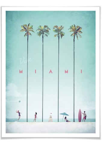 Poster »Palmen Urlaub Miami Strand«, Strand, (1 St.)
