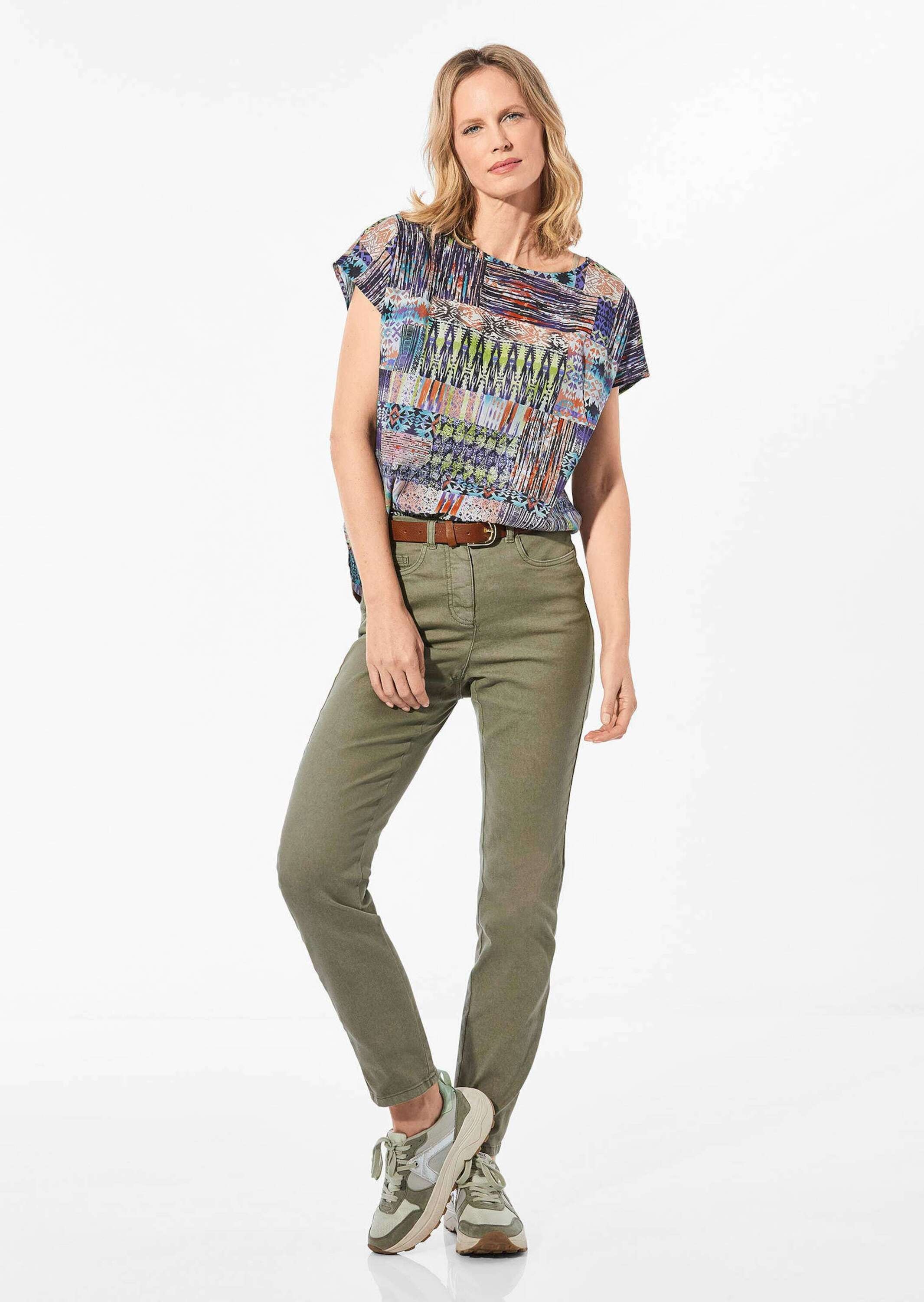 GOLDNER Druckbluse »Kurzgröße Druckbluse aus reiner Baumwolle« Ohne