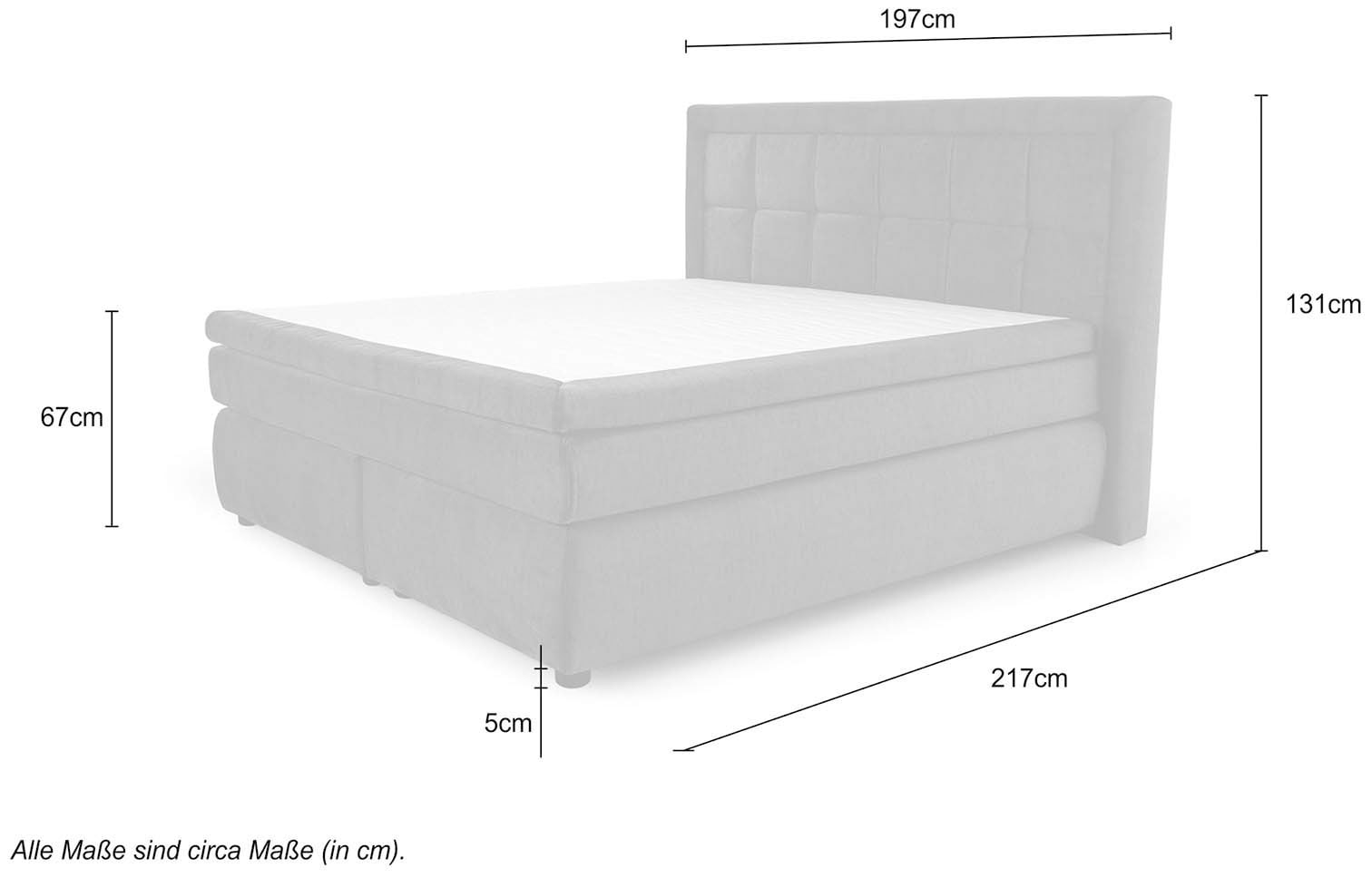 Jockenhöfer Gruppe Boxspringbett »Sophia inklusive 9cm Kaltschaumtopper«, und 7-Zonen-TTFK-Matratze (H3,H3/H4 oder H4)