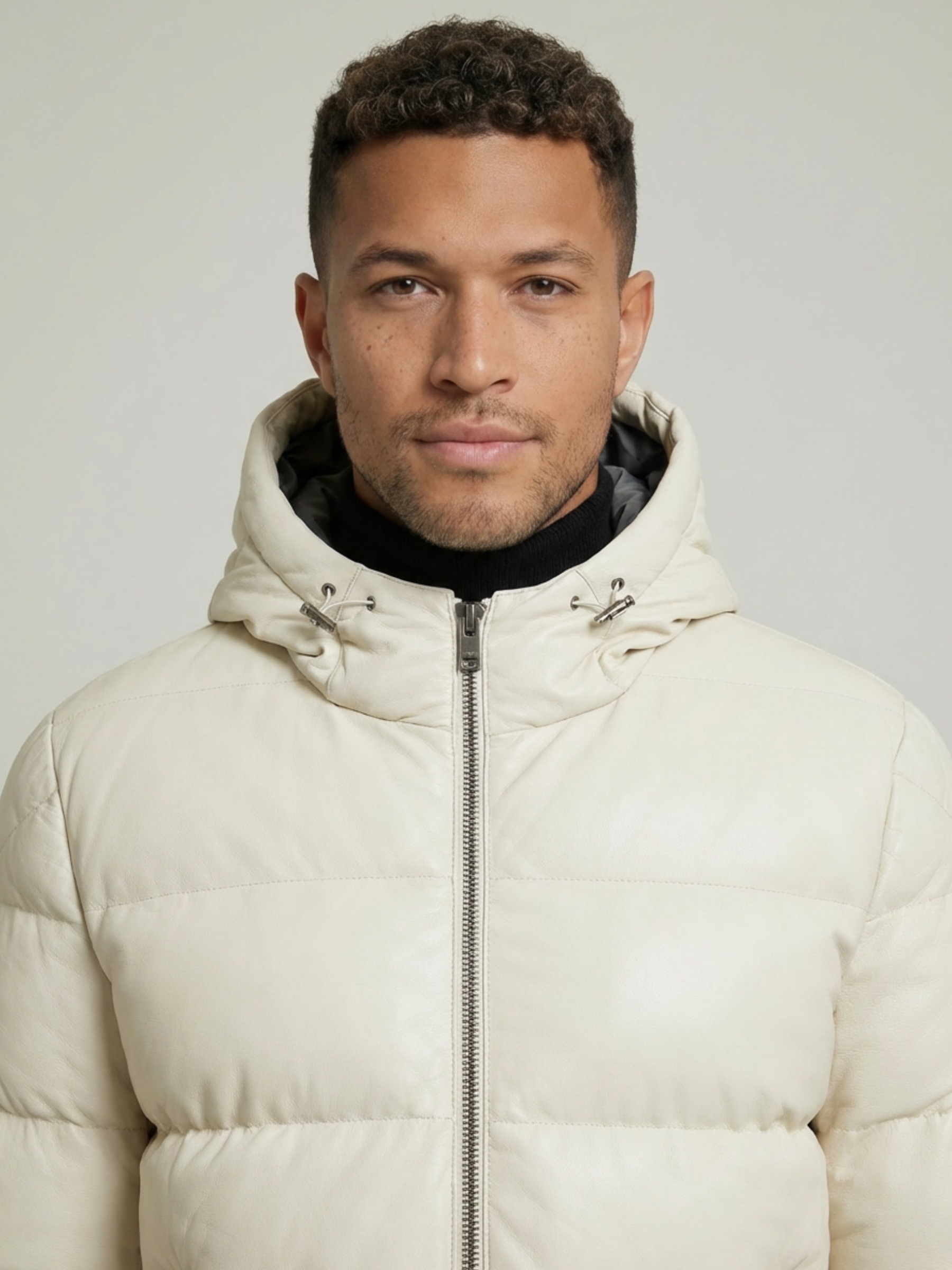 RICANO Steppjacke »Steppjacke Sean« 2-Wege verstellbare Kapuze Handgefertigt aus echtem Leder
