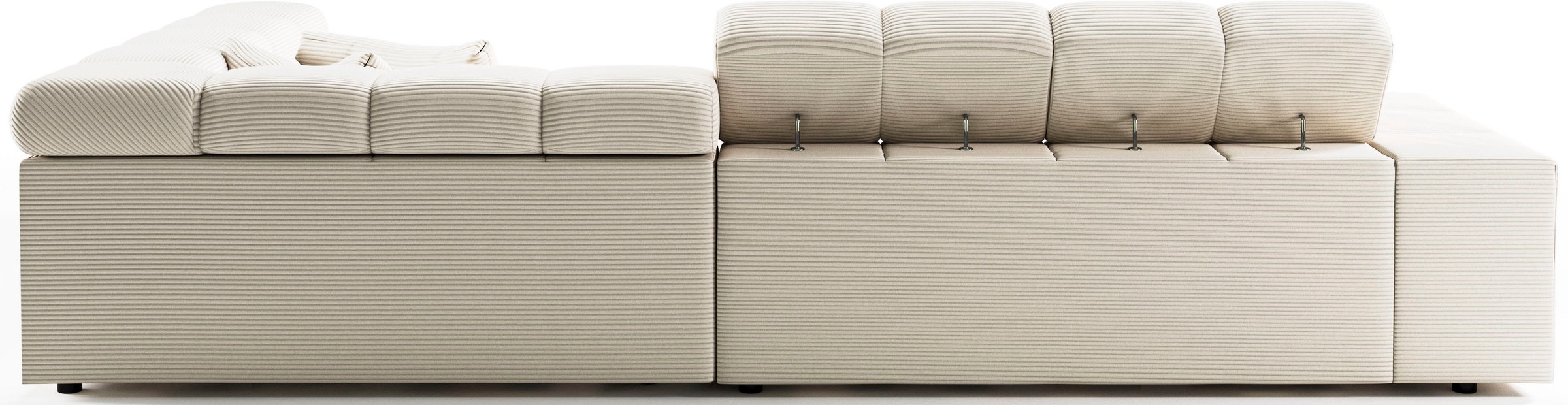 INOSIGN Ecksofa »Ancona incl. Kopfteilverstellung, Zierkissen Breite 319cm, L-Form«, wahlweise motorische Sitztiefenverstellung, auch in Cord + Easy Care