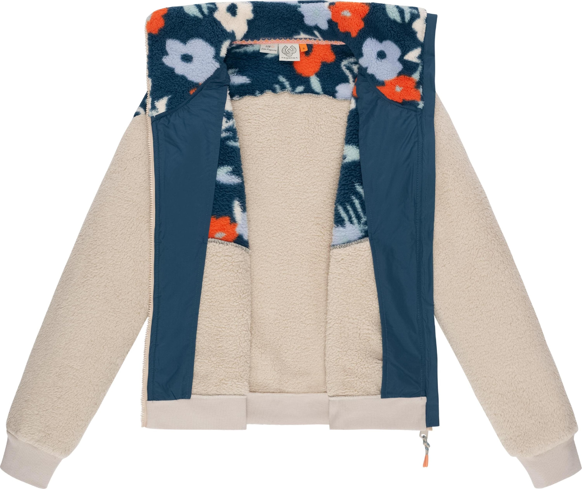 Ragwear Sweatjacke »Fleecejacke Madaras Flower«, Flauschige Damen Übergangsjacke aus Teddyfleece