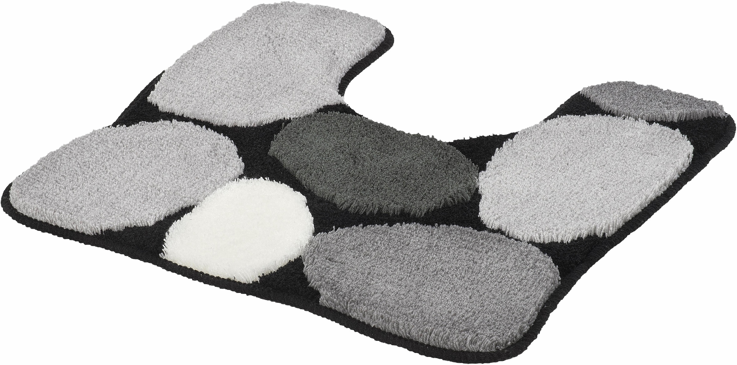 Kleine Wolke Badematte »Stone«, rutschhemmend beschichtet, fußbodenheizungsgeeignet, Badteppich, Stein Optik, Hoch-Tief Effekt, waschbar