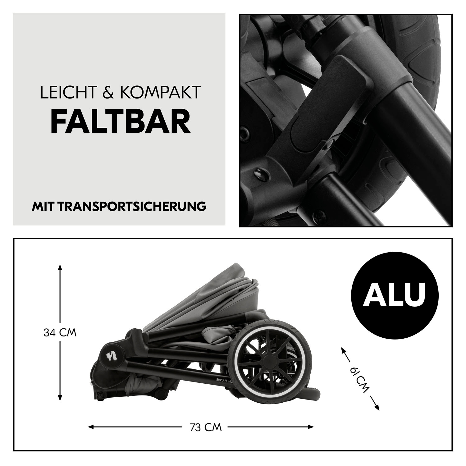 Hauck Kombi-Kinderwagen »Move N Care Set«, 22 kg, belastbar bis 22 kg