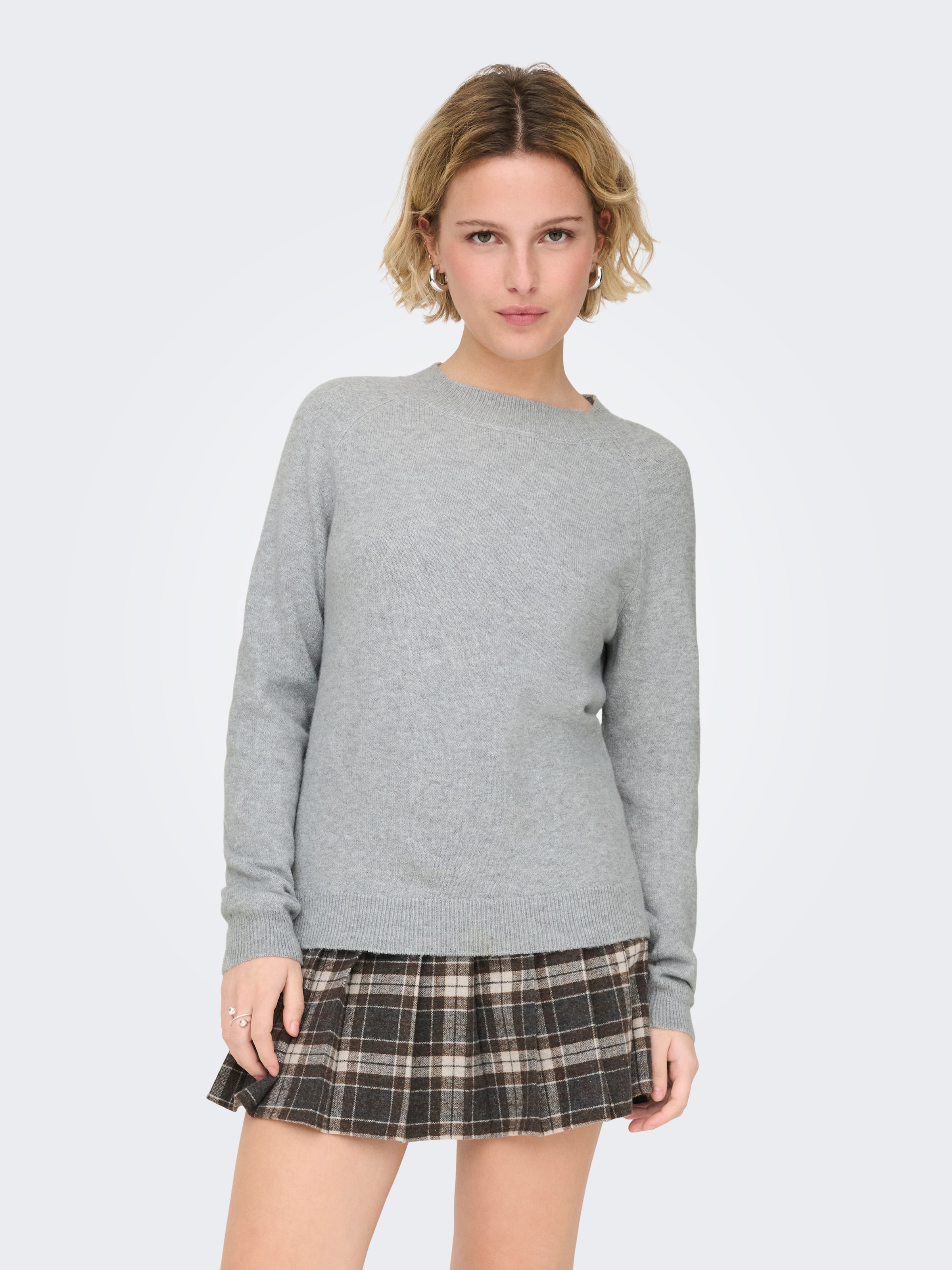 ONLY Rundhalspullover »ONLRICA LIFE L/S PULLOVER  KNT NOOS« Materialmix, regular fit