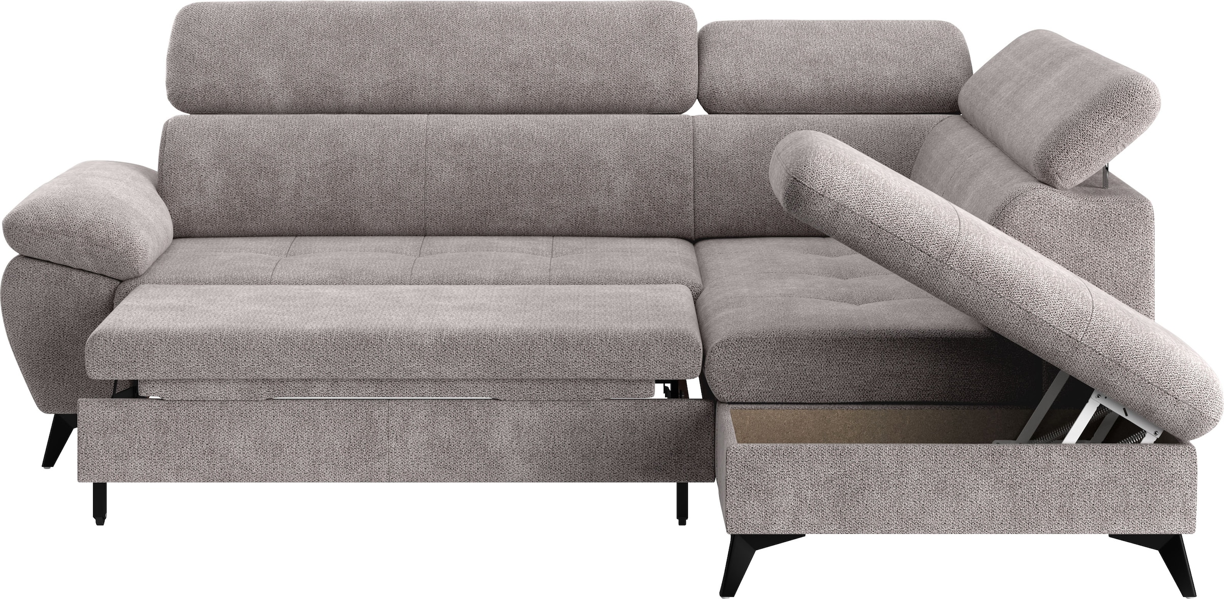 COTTA Ecksofa »Hudson L-Form«, mit Kopfteilverstellung, wahlweise mit Bettfunktion & Bettkasten