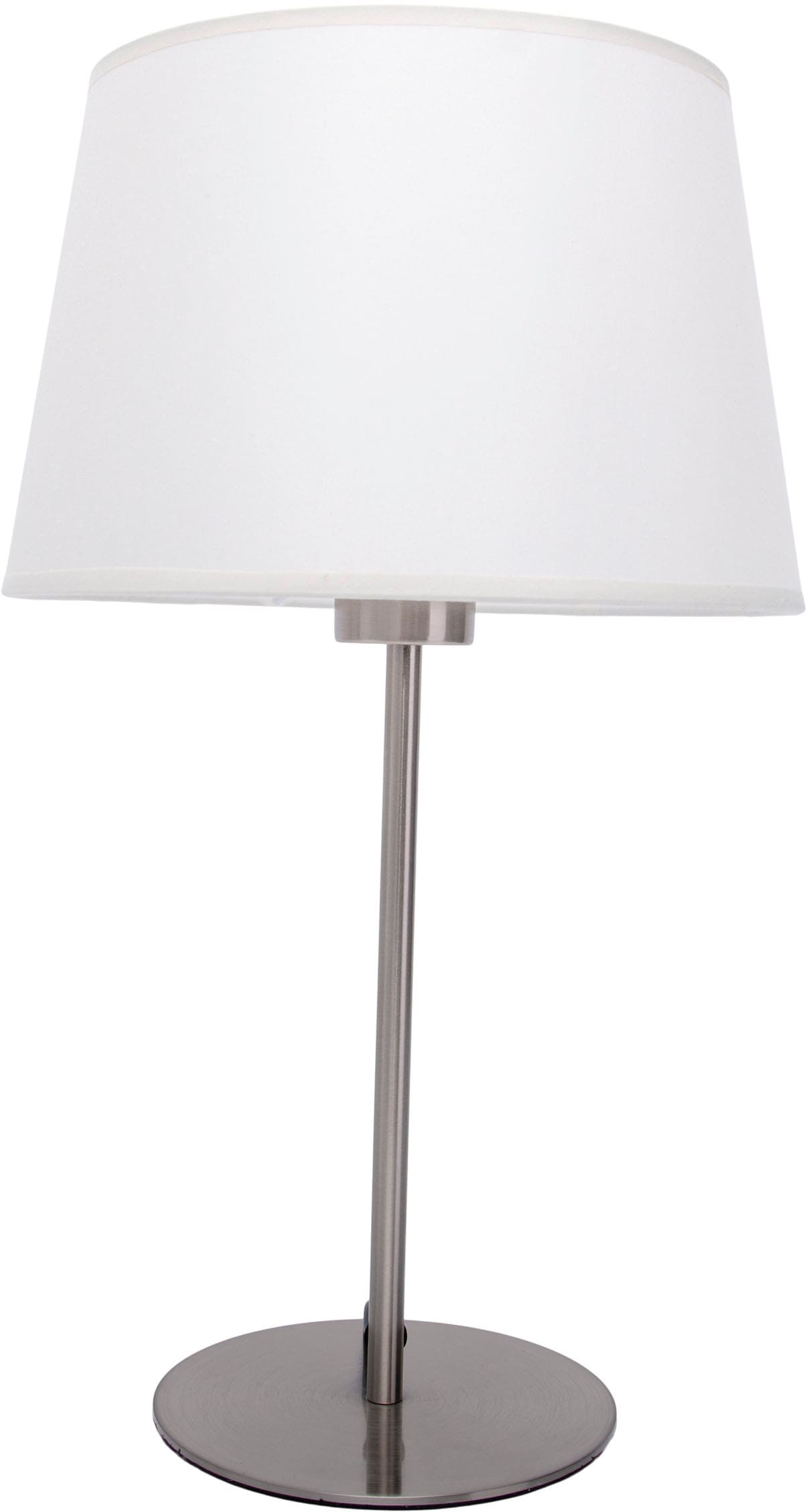 näve Tischleuchte »Bologna«, 1 flammig, Leuchtmittel E27 | ohne Leuchtmittel, Eisen/Textil, stahl blank/beige, exkl. 1xE27 max. 40W, Höhe: 45cm