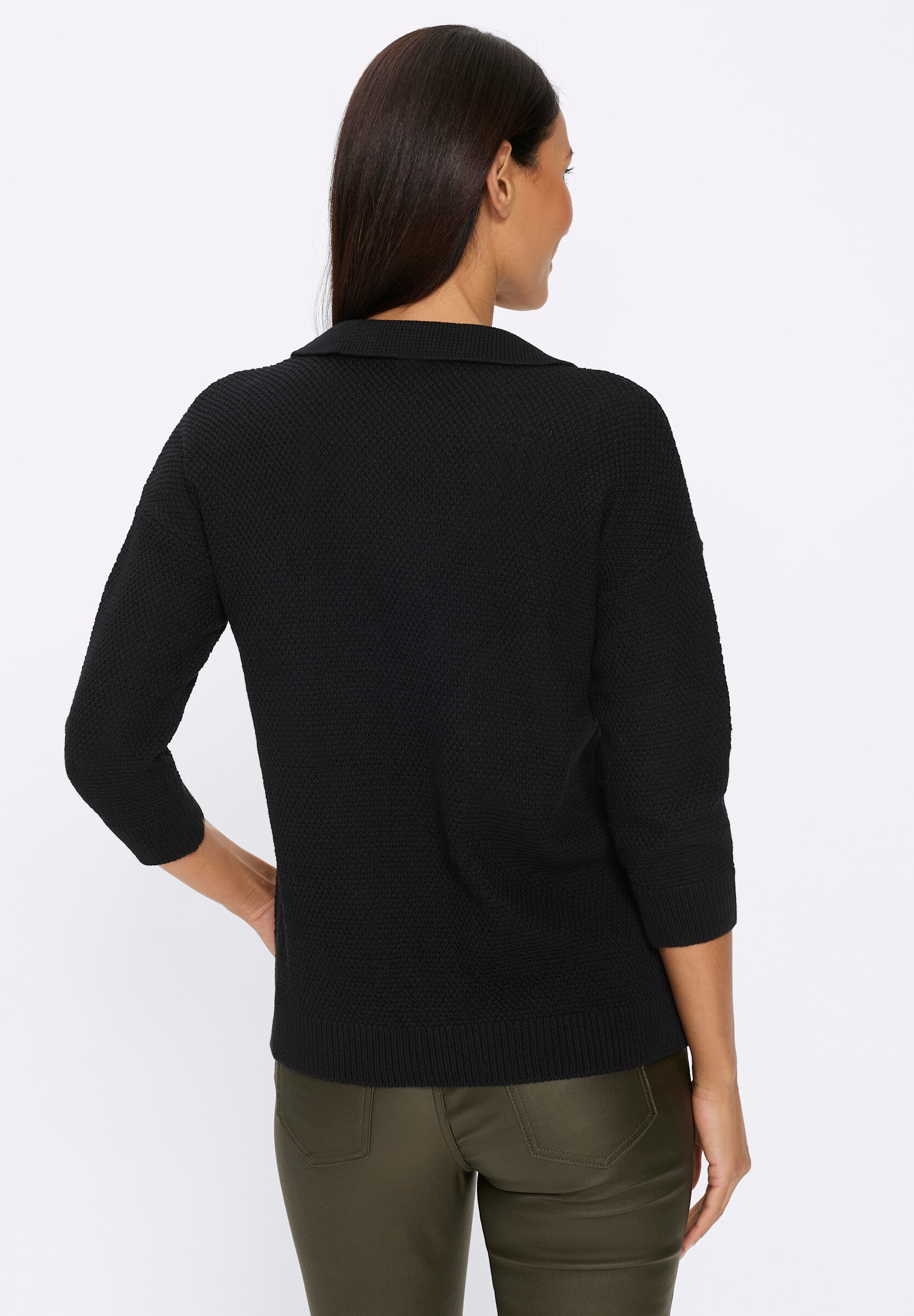 heine Longpullover »Pullover Polopullover Mit Schriftzug«