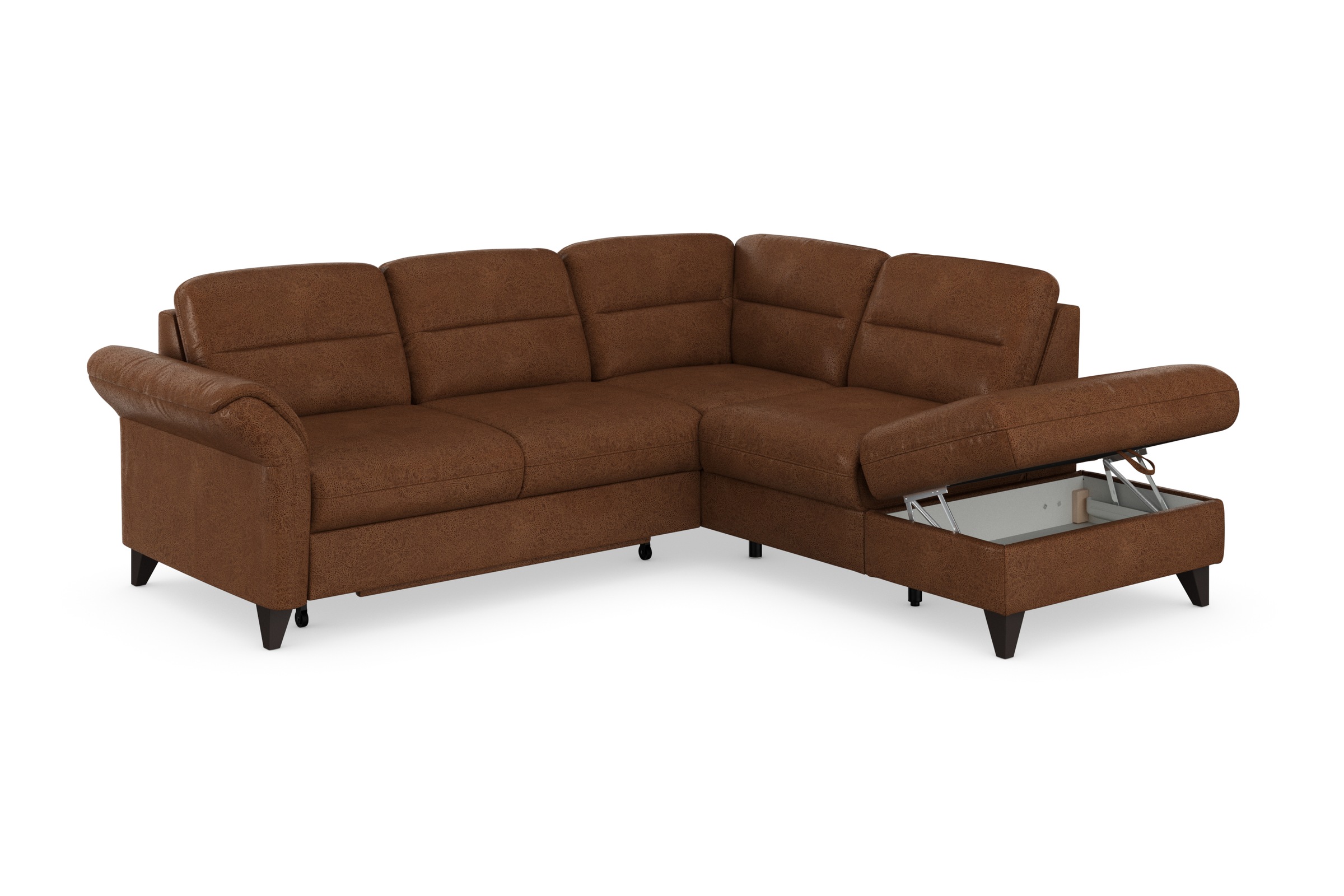 sit&more Ecksofa »Mellum L-Form«, Federkern, wahlweise mit Bettfunktion, Stauraum und Armteilfunktion