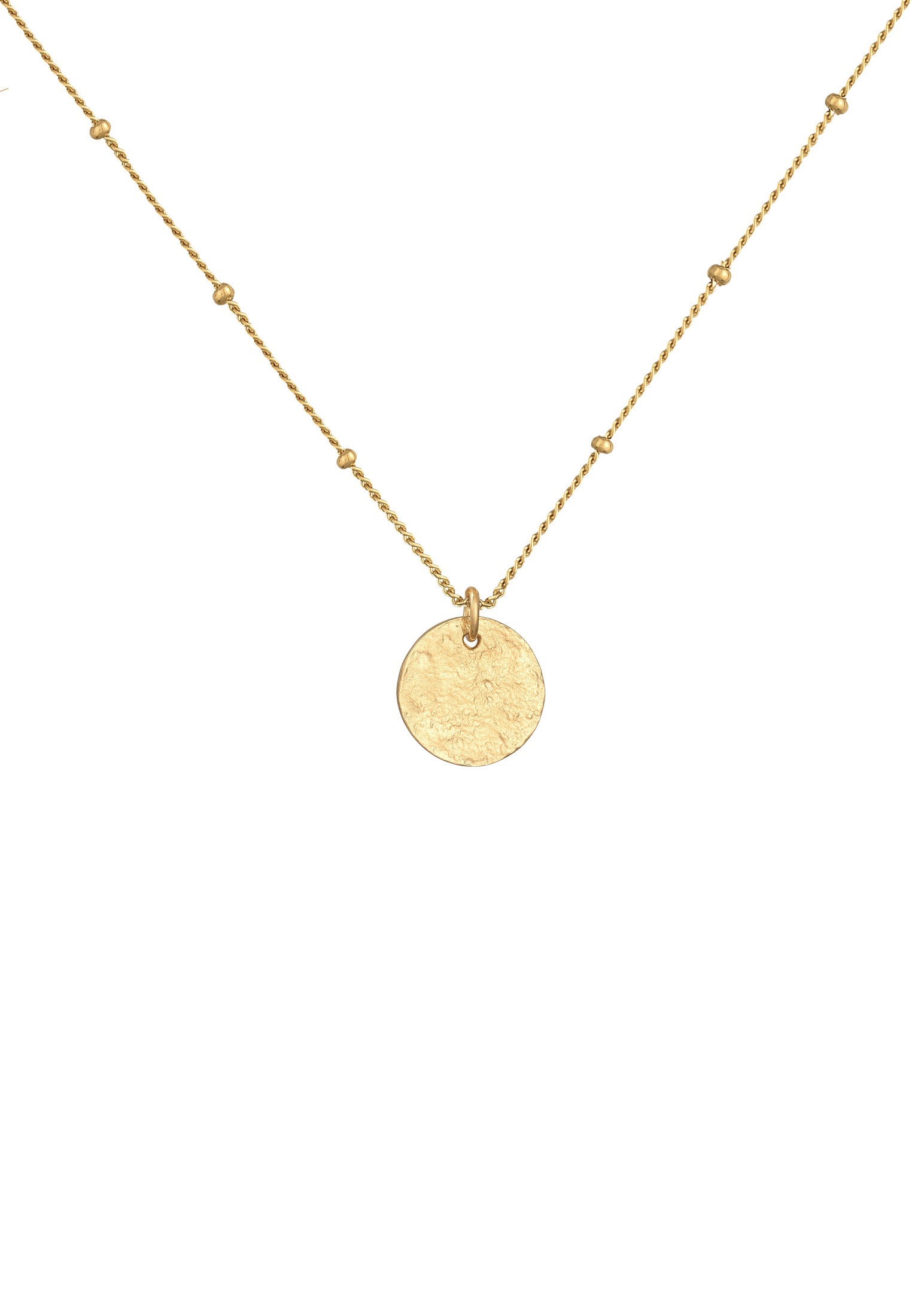 Elli Kette mit Anhänger »Halskette Kugelkette Disc Plättchen 925 Silber«