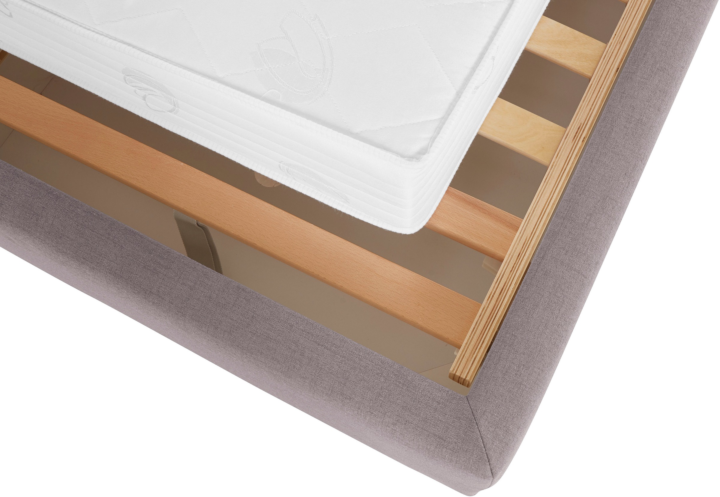 Home affaire Polsterbett »Sunley 140«, Kreuzsteppung, Kopfteilhöhe 142 cm, ohne oder mit Matratze/Lattenrost