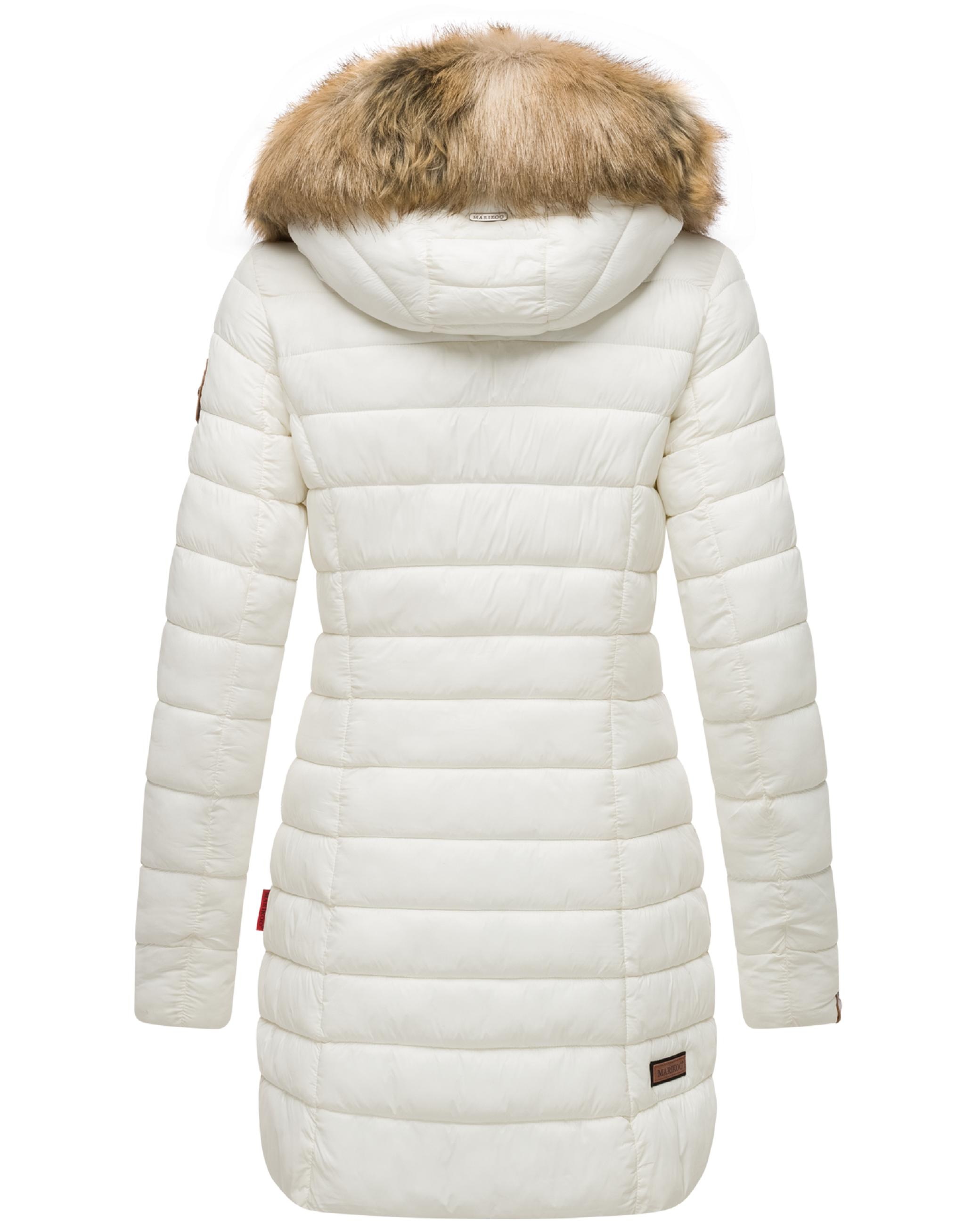 Marikoo Steppmantel »Steppmantel Rose-Stepp«, zeitloser Winterparka mit großer Kunstfellkapuze