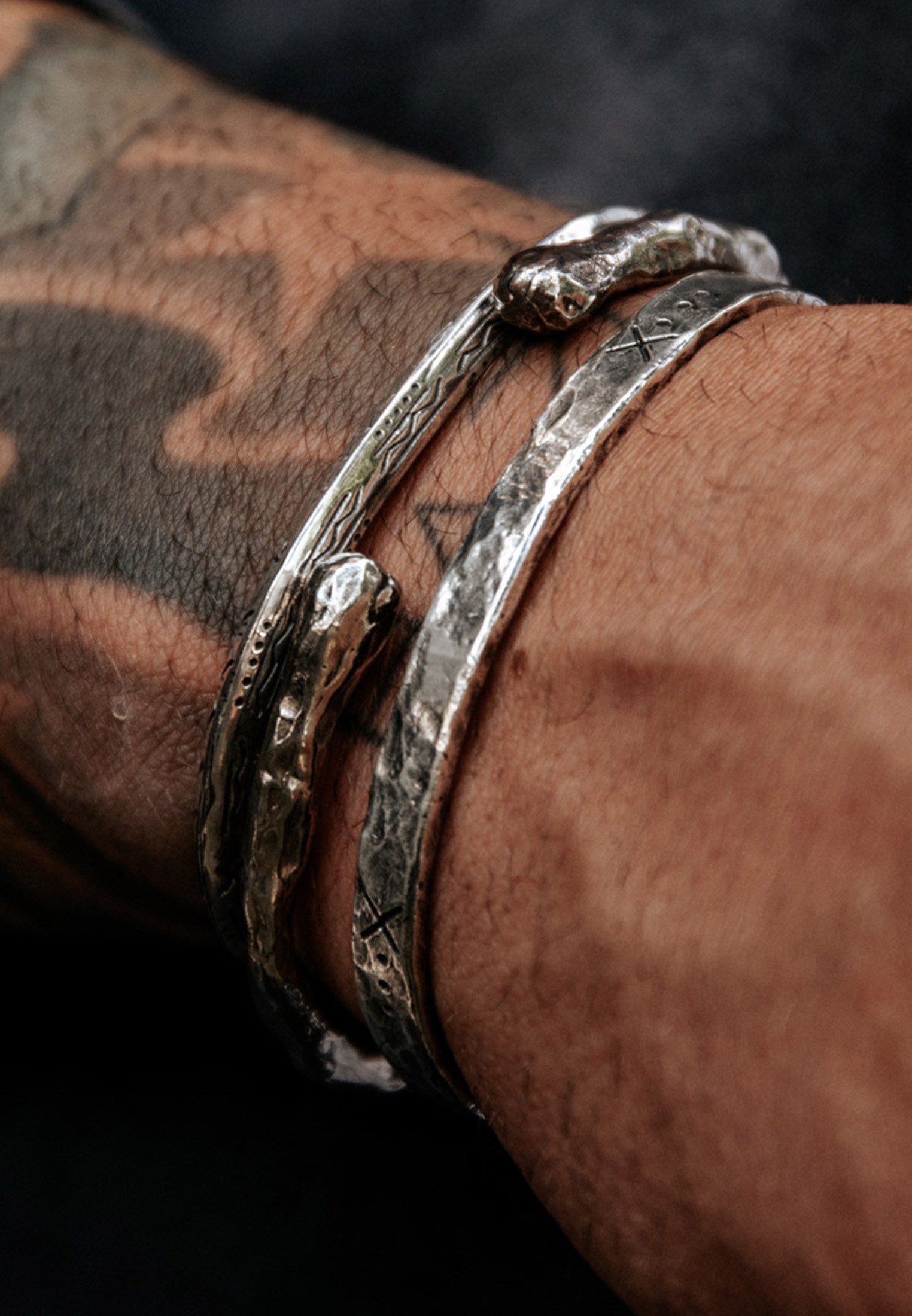 HAZE & GLORY Armreif »Armband Herren Armreif - Bones 925 Silber«