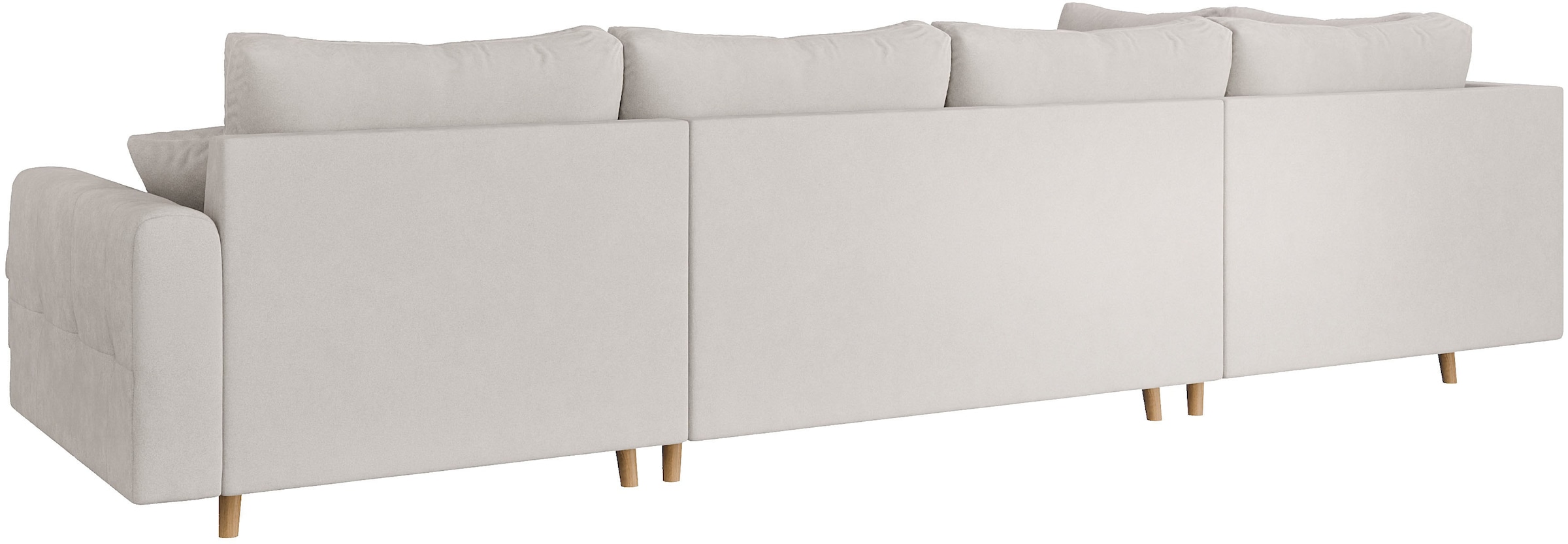 Home affaire Wohnlandschaft »CHARRE U-Form mit Ottomane, Maße B/T/H: 310/161/81 cm«, feine Steppung, lose Rücken- und Zierkissen, auch in Cord und Bouclé