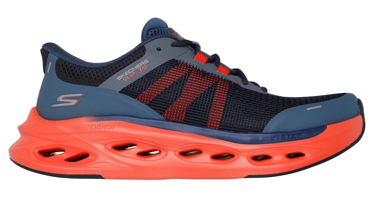 Skechers Slip-On Sneaker »MAX CUSHIONING GLIDE-STEP«, Slipper, Schlupfschuh, für Maschinenwäsche geeignet, schmale Form