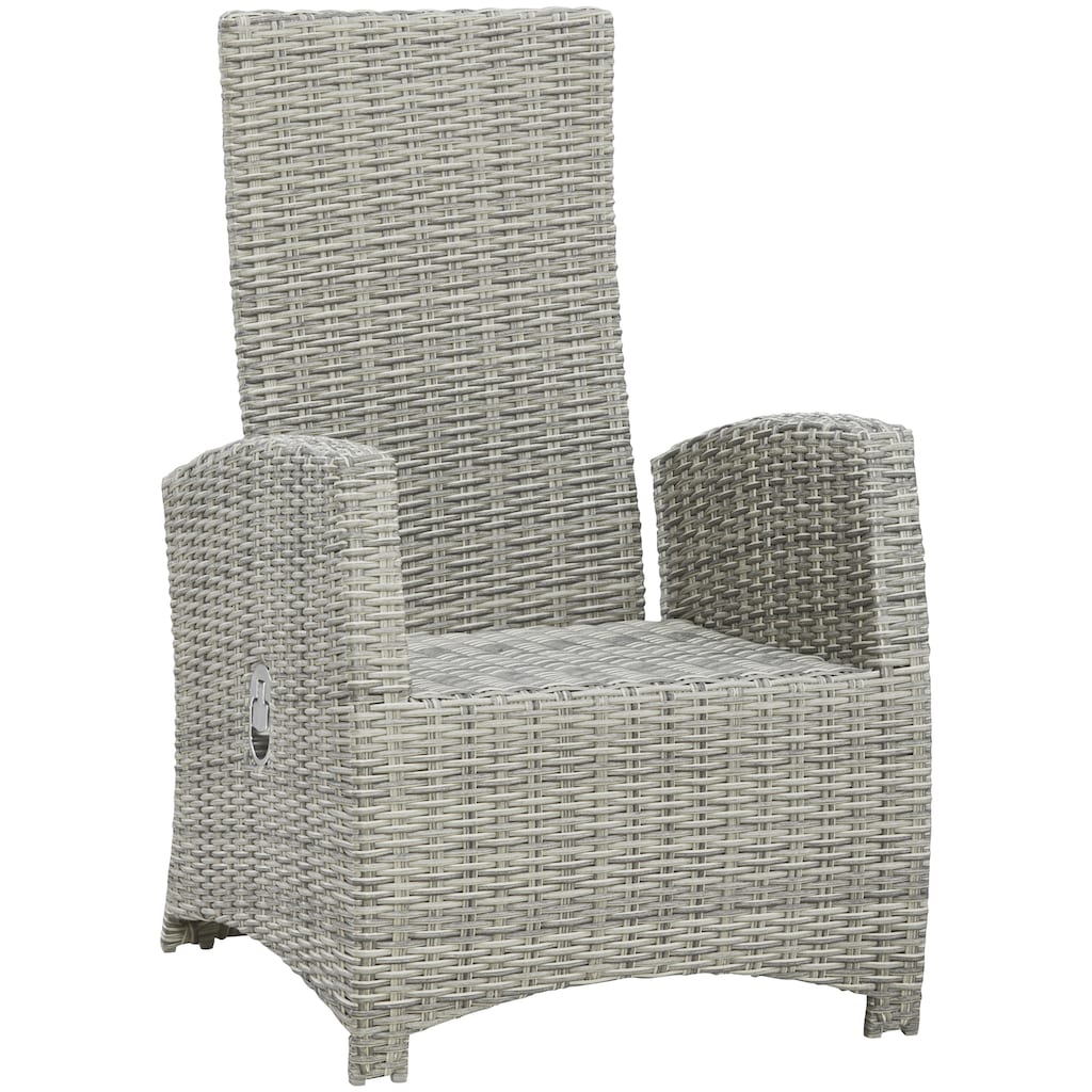 KONIFERA Garten-Essgruppe »Monaco«, (Set, 17 tlg., 6x Sessel, 2x Hocker, 1x Tisch 200x100x74cm, inkl. Auflagen)