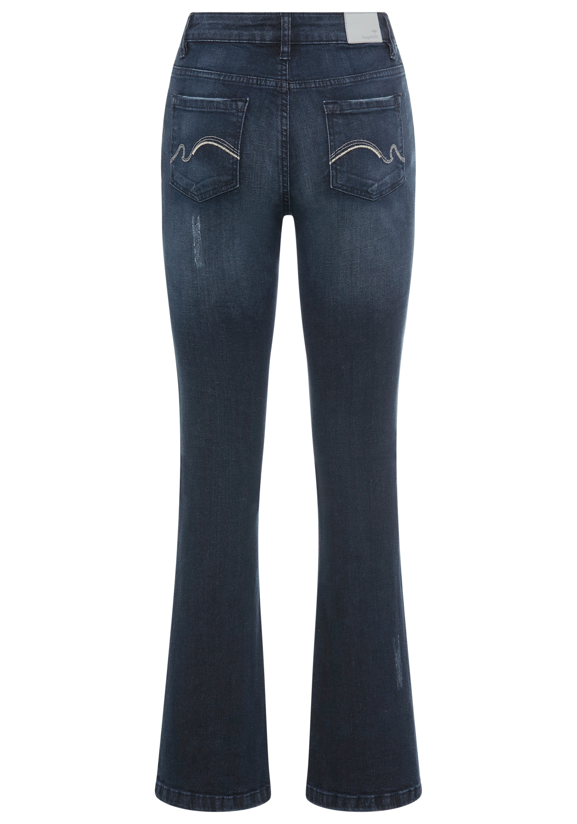 KangaROOS 5-Pocket-Jeans ausgestellte Beinform,  Used-Waschung,  normale Leibhöhe