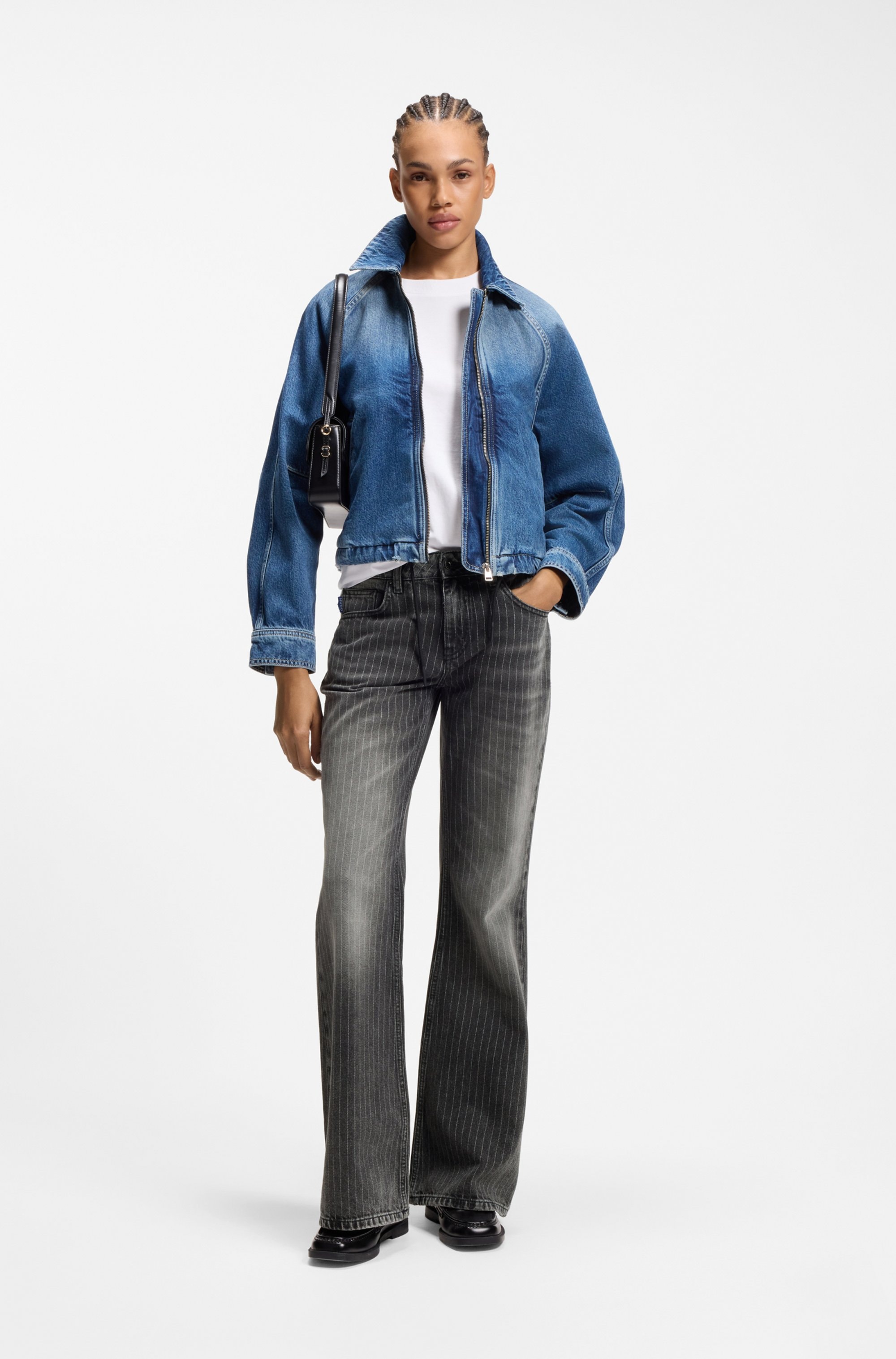 HUGO Bootcut-Jeans »Gelissa« mit Nadelstreifen, Mid Rise