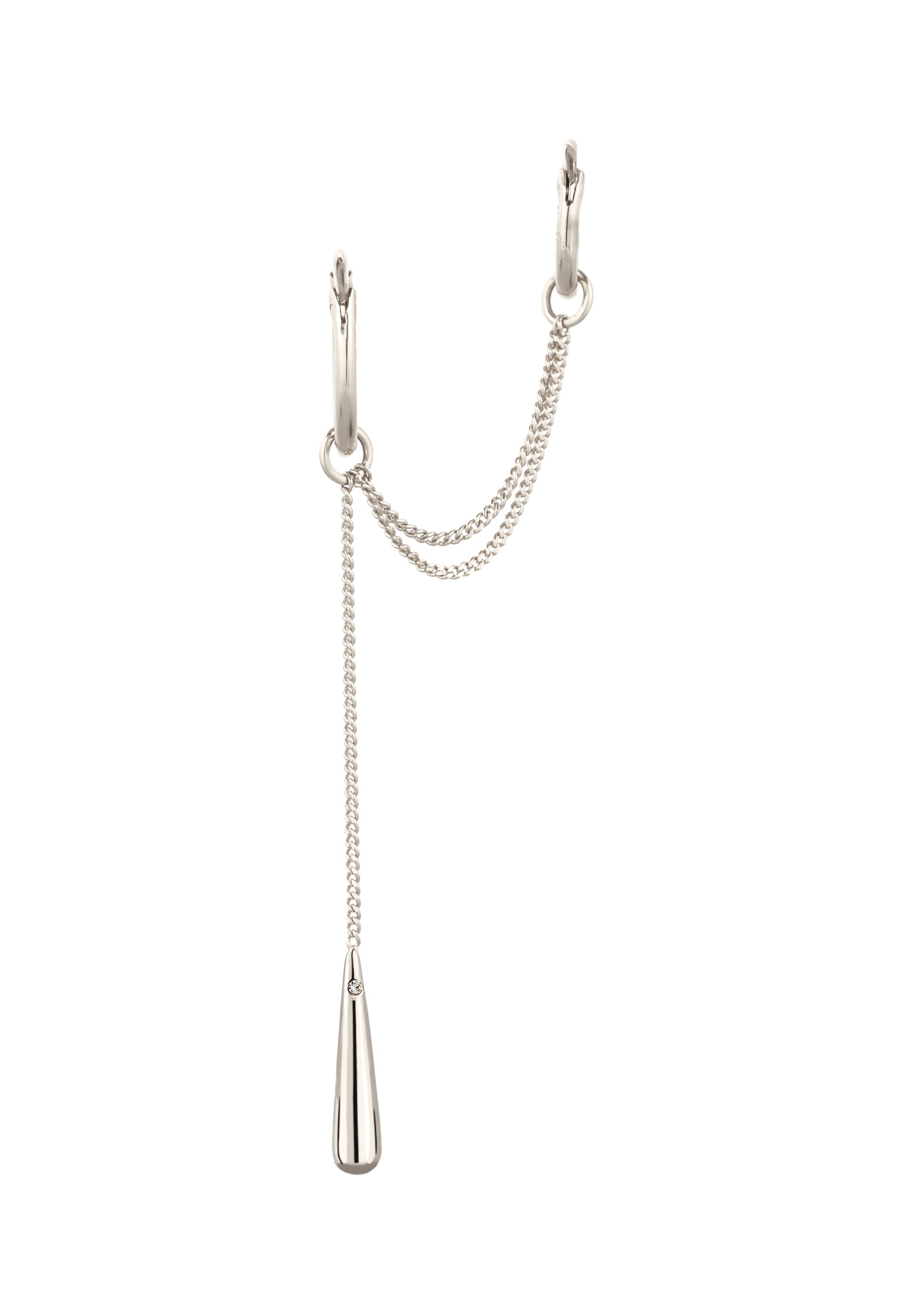 Elli Paar Ohrhänger »Ohrringe Creolen Chain Tropfen mit Kristallen von Swarovski(R) 925 Sterling Silber«