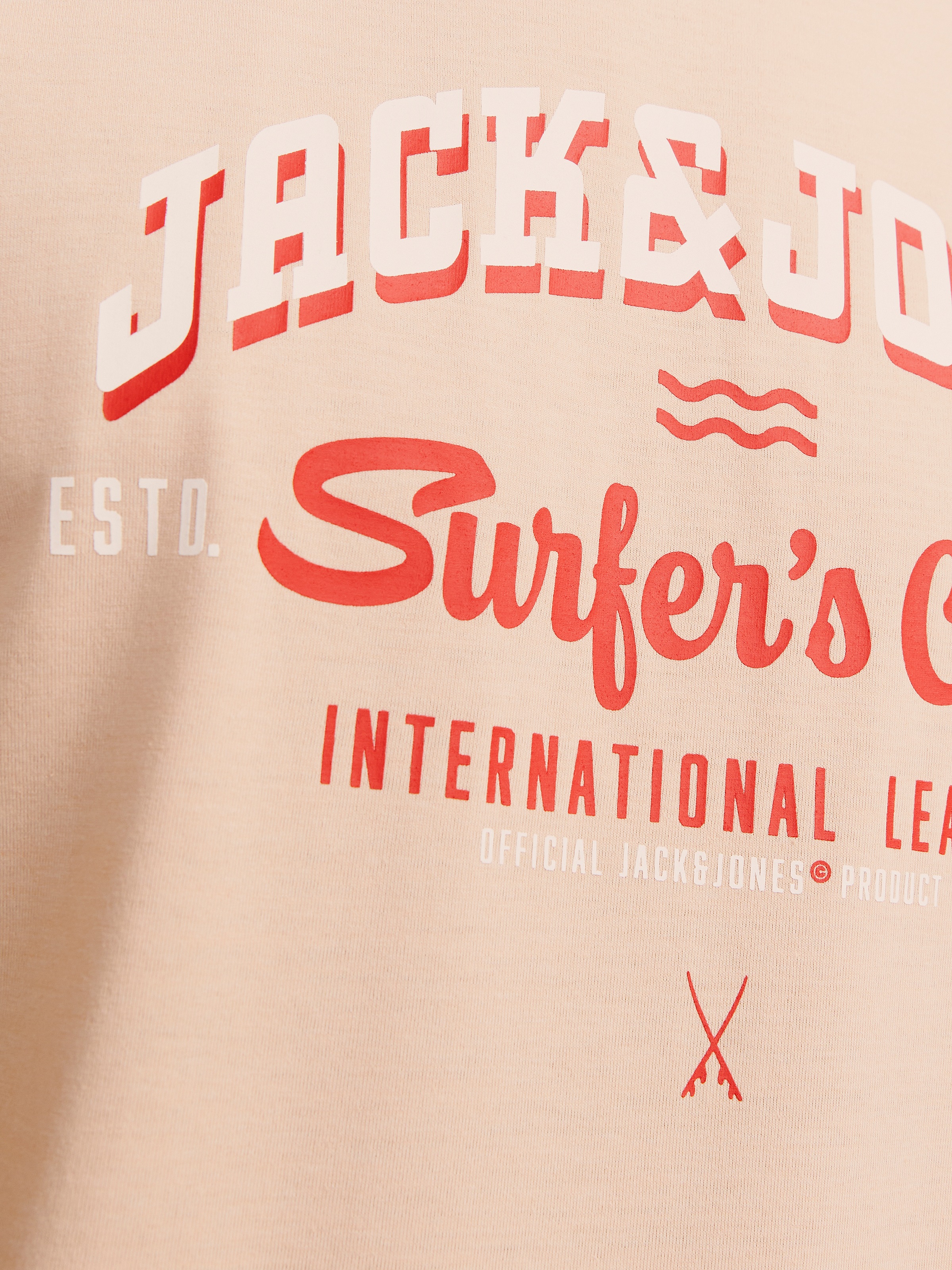 Jack & Jones Rundhalsshirt »JJELOGO TEE SS O-NECK 2 COL SS25 SN«, mit Logo Print