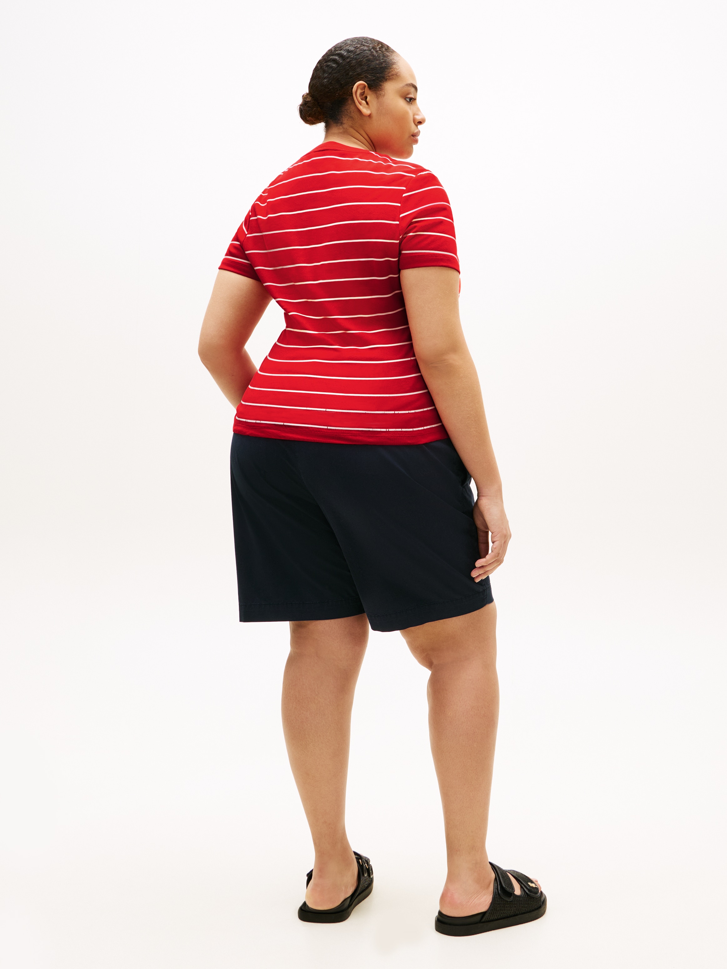 Tommy Hilfiger Curve V-Shirt »CRV SLIM CODY V-NK SS« in großen Größen, Baumwoll-Qualität