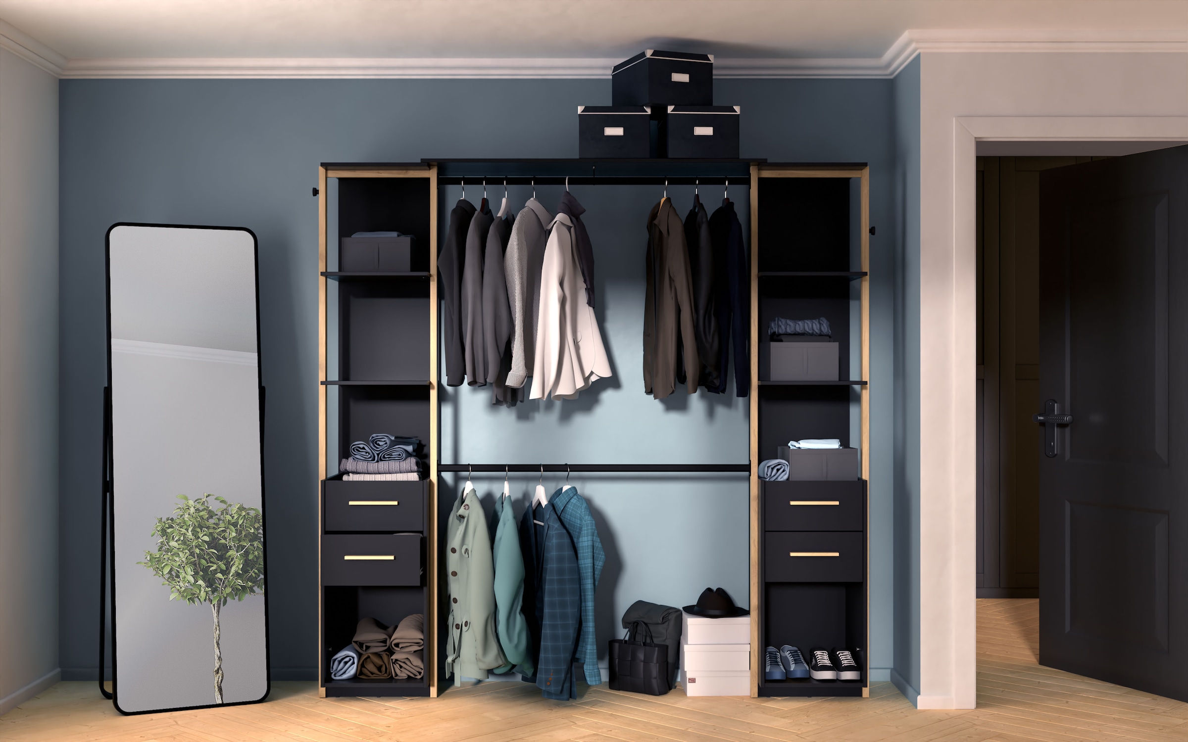 Demeyere GROUP Kleiderschrank »MOON Schrank Organizer«, Schrank organizer mit Aufbewahrungsflächen