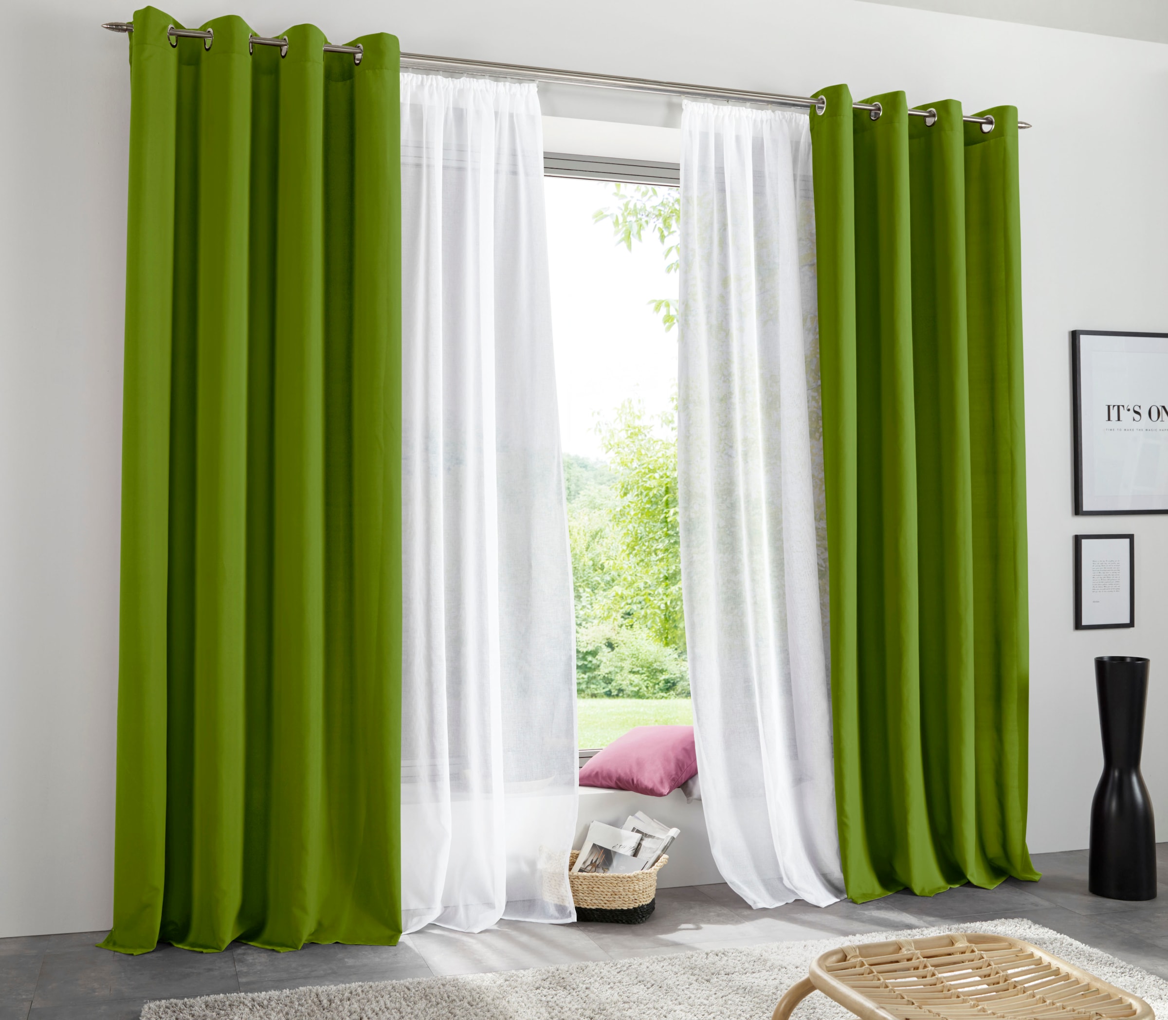 my home Vorhang »Raja«, (2 kaufen verschiedene OTTO Größen glatt, bei einfarbig, St.), 2er-Set