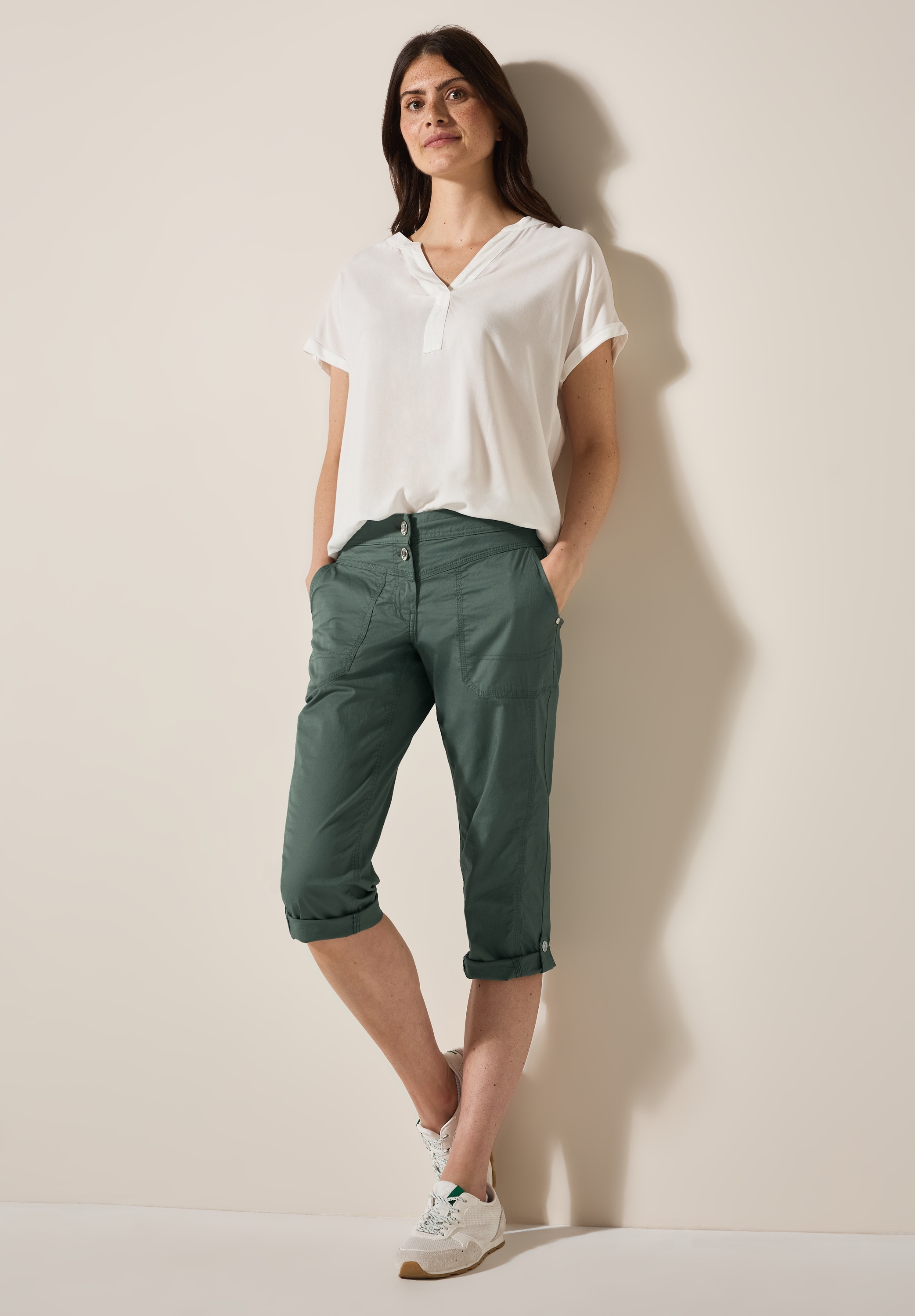 Cecil Caprihose »Style New York«, mit Knopfdetails am Bund