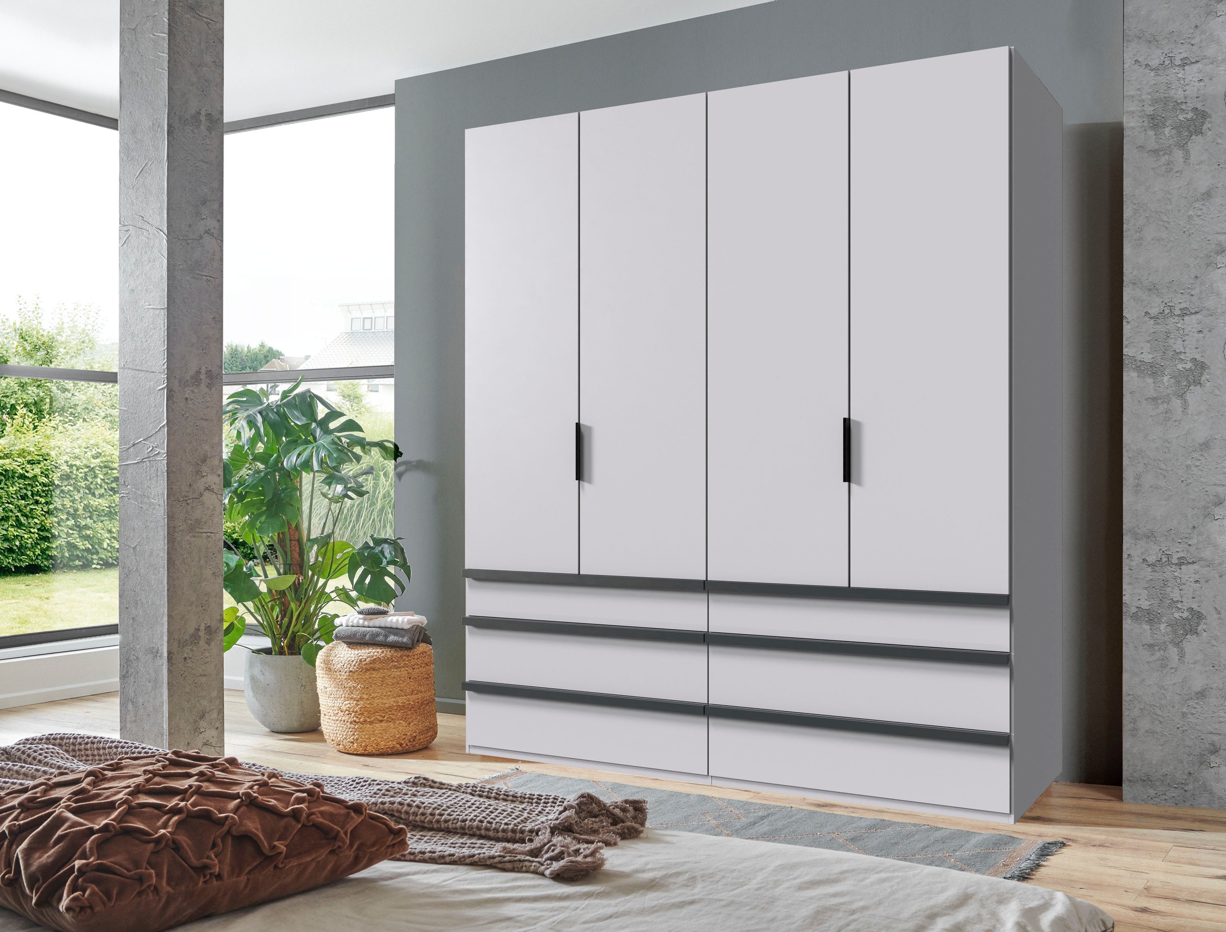 Wimex Falttürenschrank »Oxford by fresh to go, in der Breite 200cm, in 2 Höhen erhältlich« mit Schubladen, wahlweise mit oder ohne Spiegel,  mit hochwertigen Falttüren für den perfekten Überblick