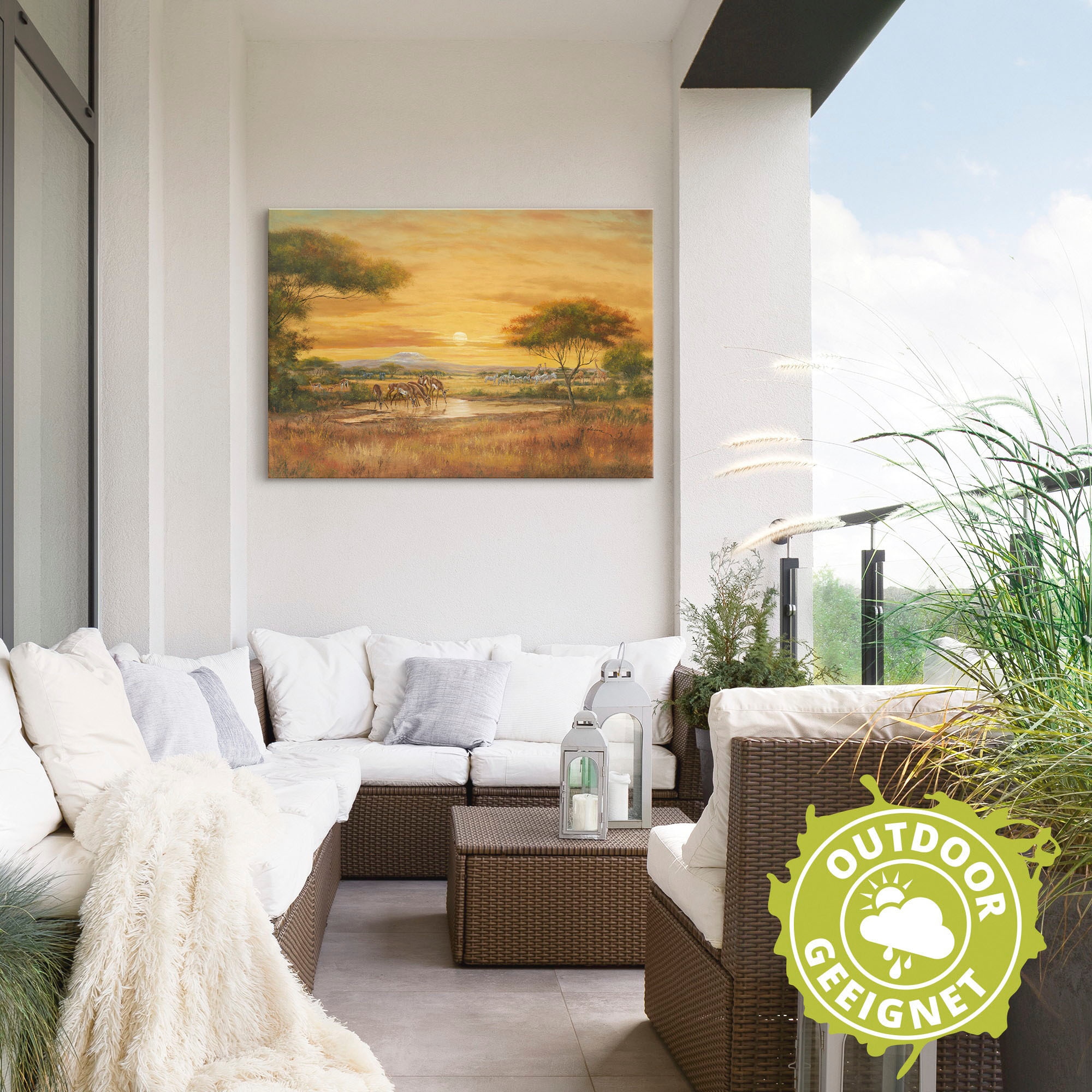 Artland Wandbild »Afrikanische Steppe«, Wildtiere, (1 St.), als Alubild, Outdoorbild, Leinwandbild, Poster in verschied. Größen