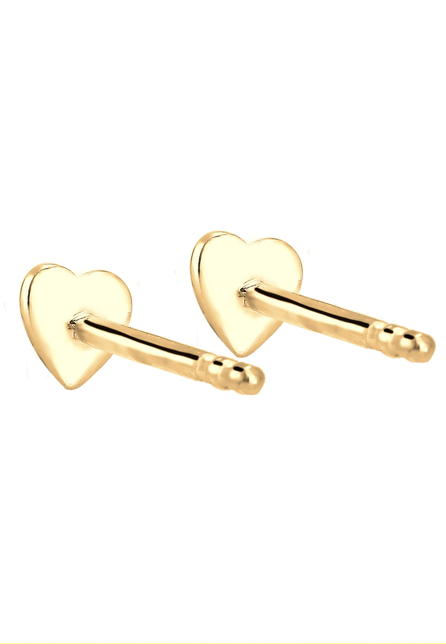 Elli Premium Paar Ohrstecker »Ohrringe Herz Liebe Geschenkidee 585 Gelbgold«