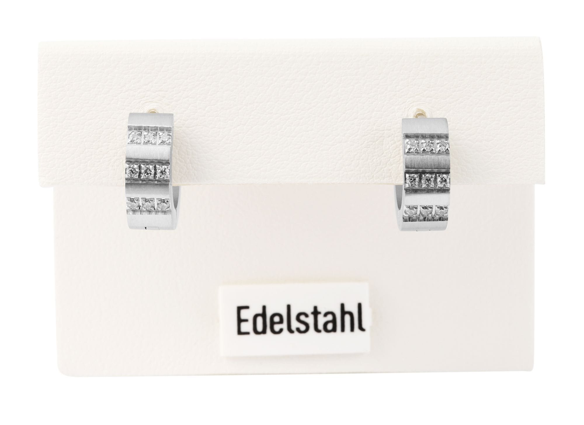 Adelia´s Paar Creolen »Damen Ohrringe ¿ Klappcreole aus Edelstahl mit Strass Steinchen«