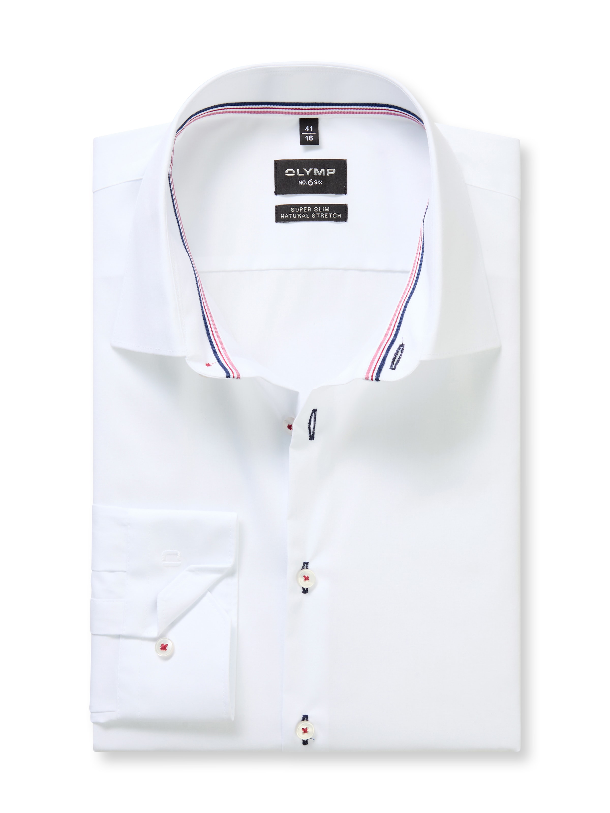 OLYMP Langarmhemd »No 6 six« super slim, Kentkragen, Businesshemd