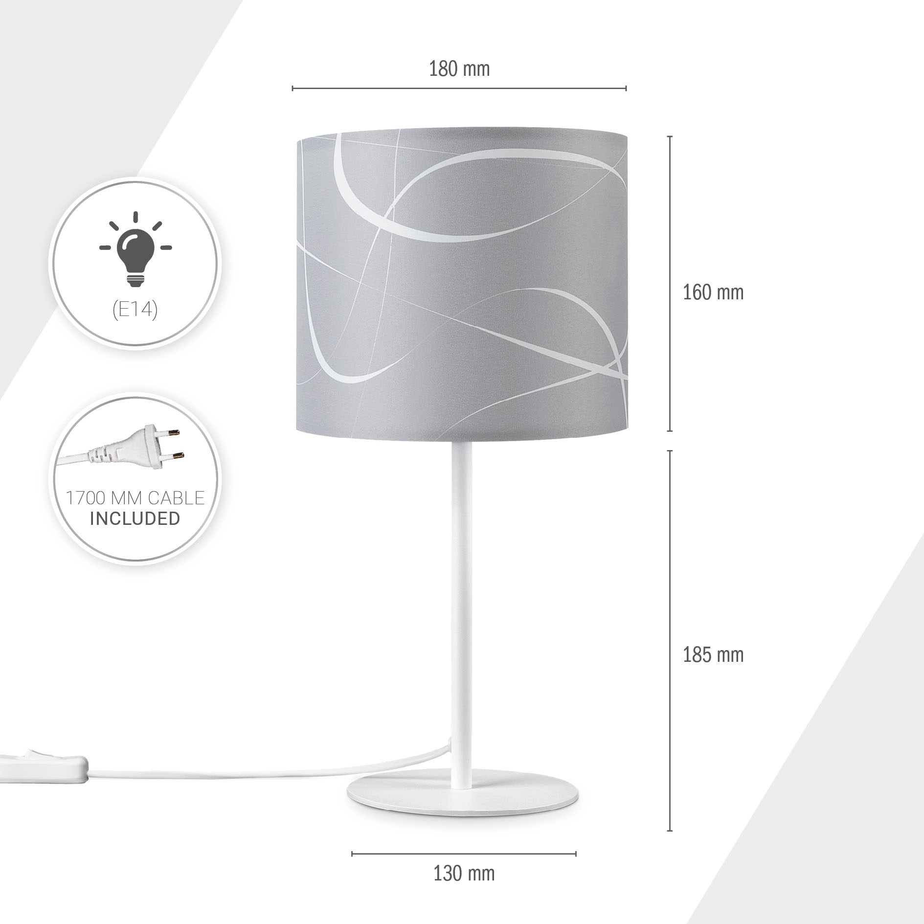 Paco Home Tischleuchte »Luca Tribal«, Leuchtmittel E14 | ohne Leuchtmittel, Schirm Retro Nacht Schlafzimmer Modern Uni Mit Muster E14