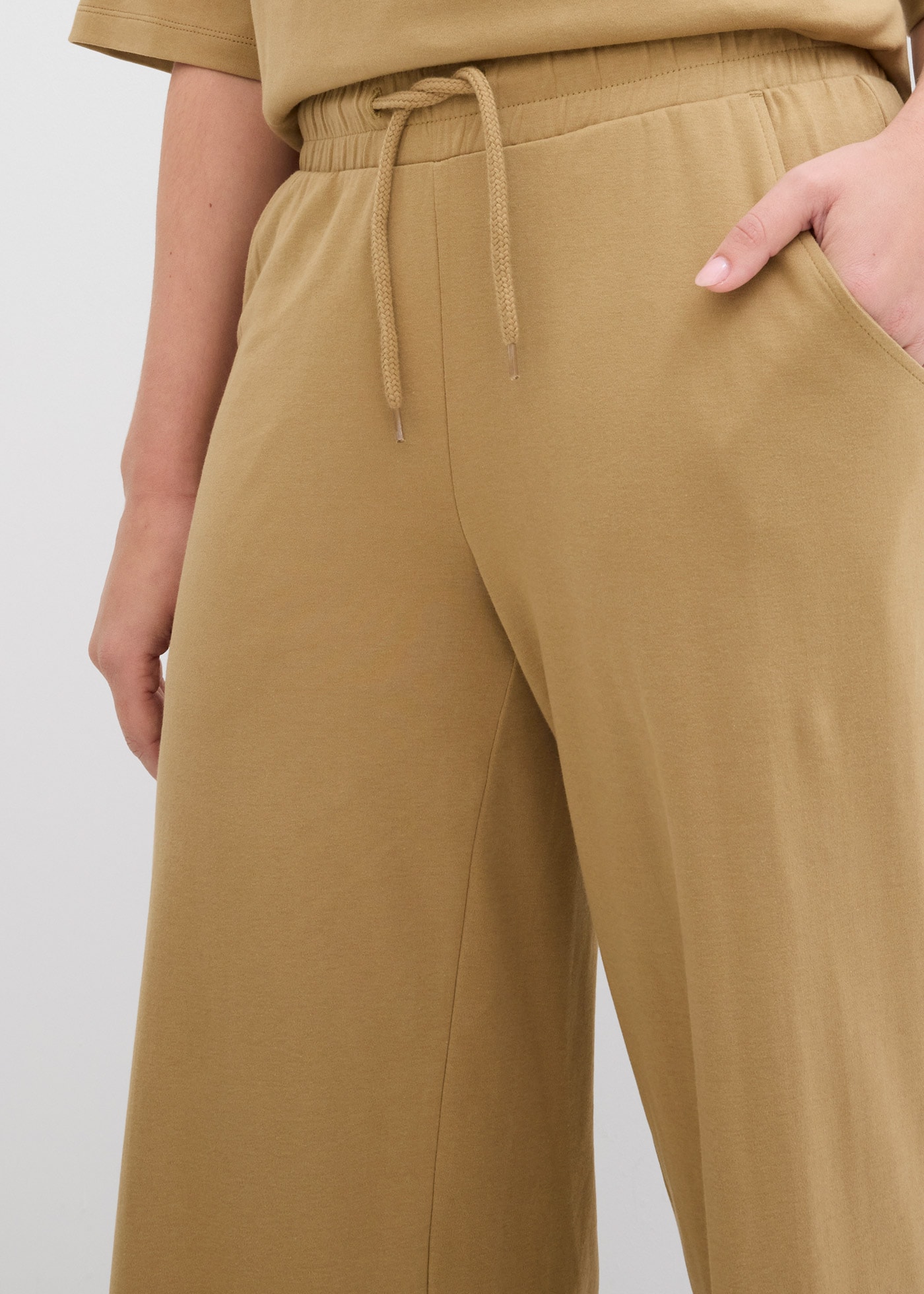 bonprix Jerseyhose  aus Baumwolle, lockere Passform, weites Bein, Casual Stil