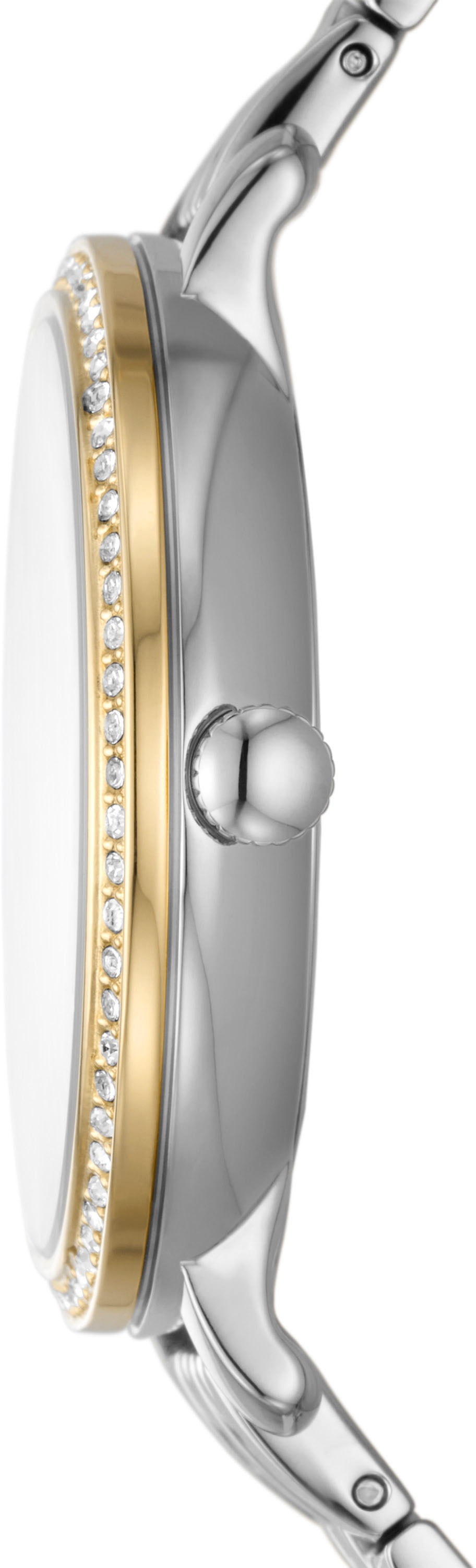 Fossil Quarzuhr »JACQUELINE MOONPHASE«, Armbanduhr, Damenuhr, Mondphase, Perlmutt-Zifferblatt,Edelstahlarmband