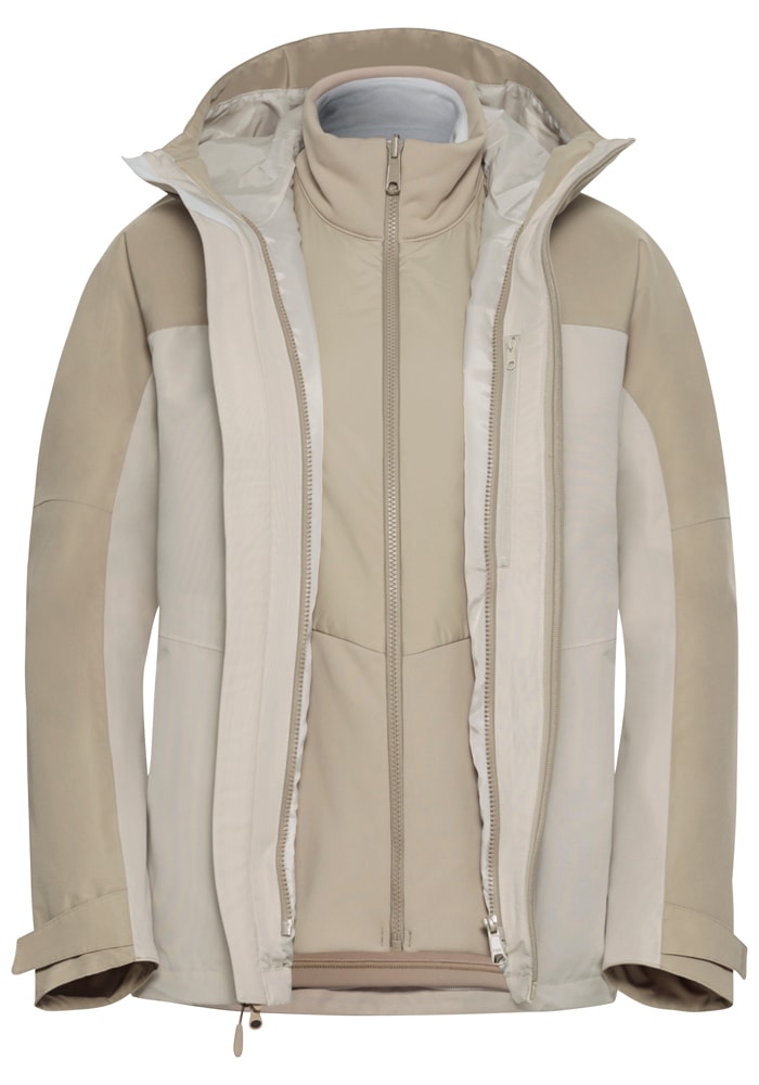 Jack Wolfskin 3-in-1-Funktionsjacke »WILD PLACES 3IN1 JKT W«, mit Kapuze