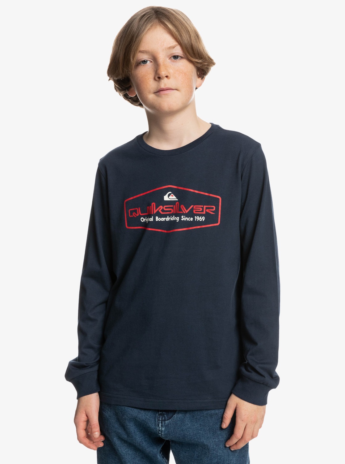 Quiksilver Langarmshirt »Omni Lockup« in blau, Größe 12(148-156cm)