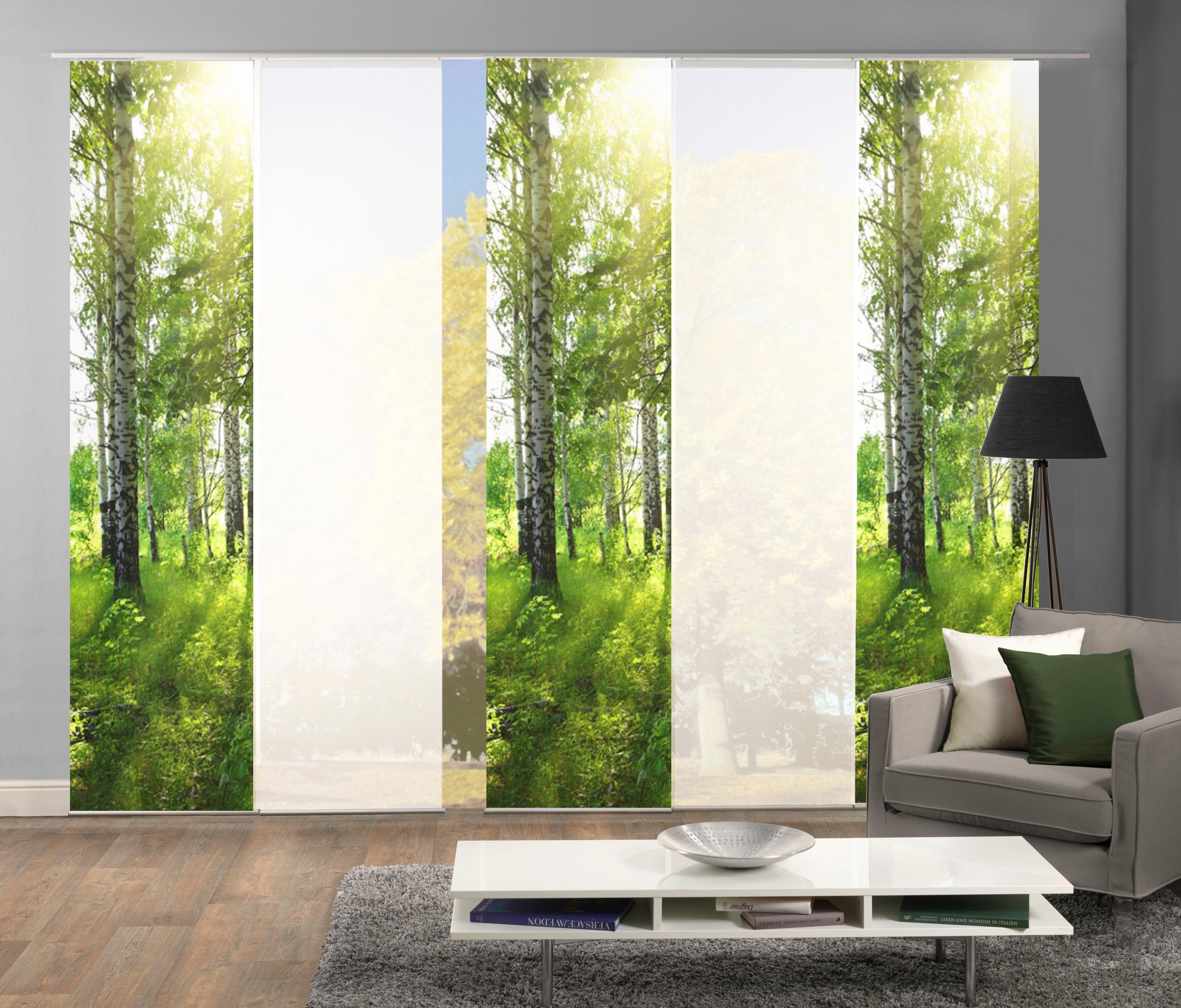 HOME WOHNIDEEN Schiebegardine »GALWAY« Klettband 5 Stk. tlg. HxB: 245x60, inkl. Befestigungszubehör