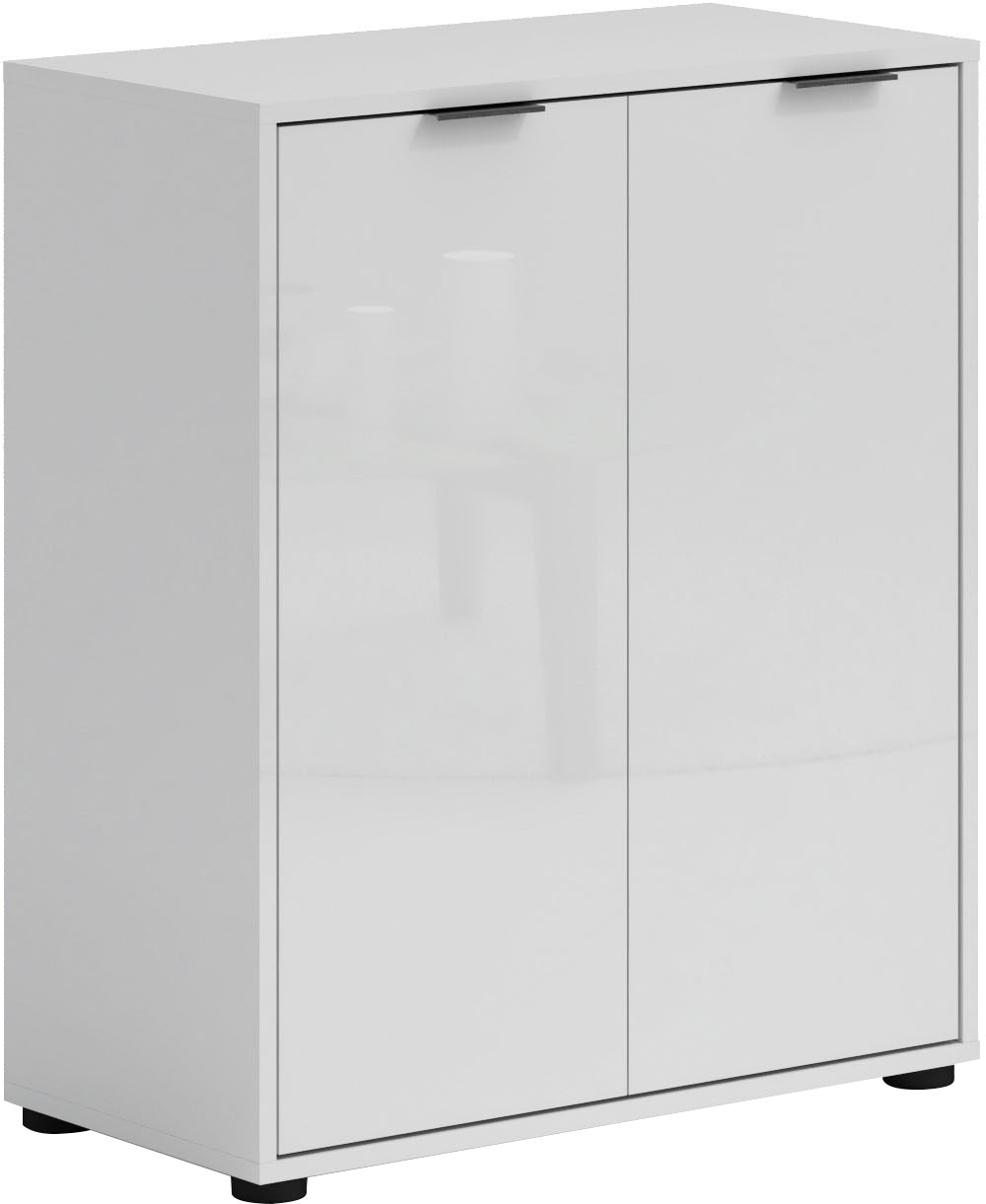 INOSIGN Schuhschrank »Jolly,Schuhkommode,Schuhmöbel,Schuhablage,Schuhregal«, Breite 72,5 cm, Höhe 86 cm, 2 Türen, 6 Fächer, hochglanz, Alu Griff