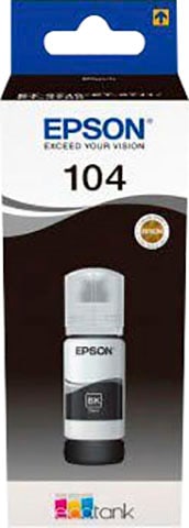 Epson Nachfülltinte »104 EcoTank Yellow«, für EPSON, (1 St.), original Nachfülltinte 104 gelb