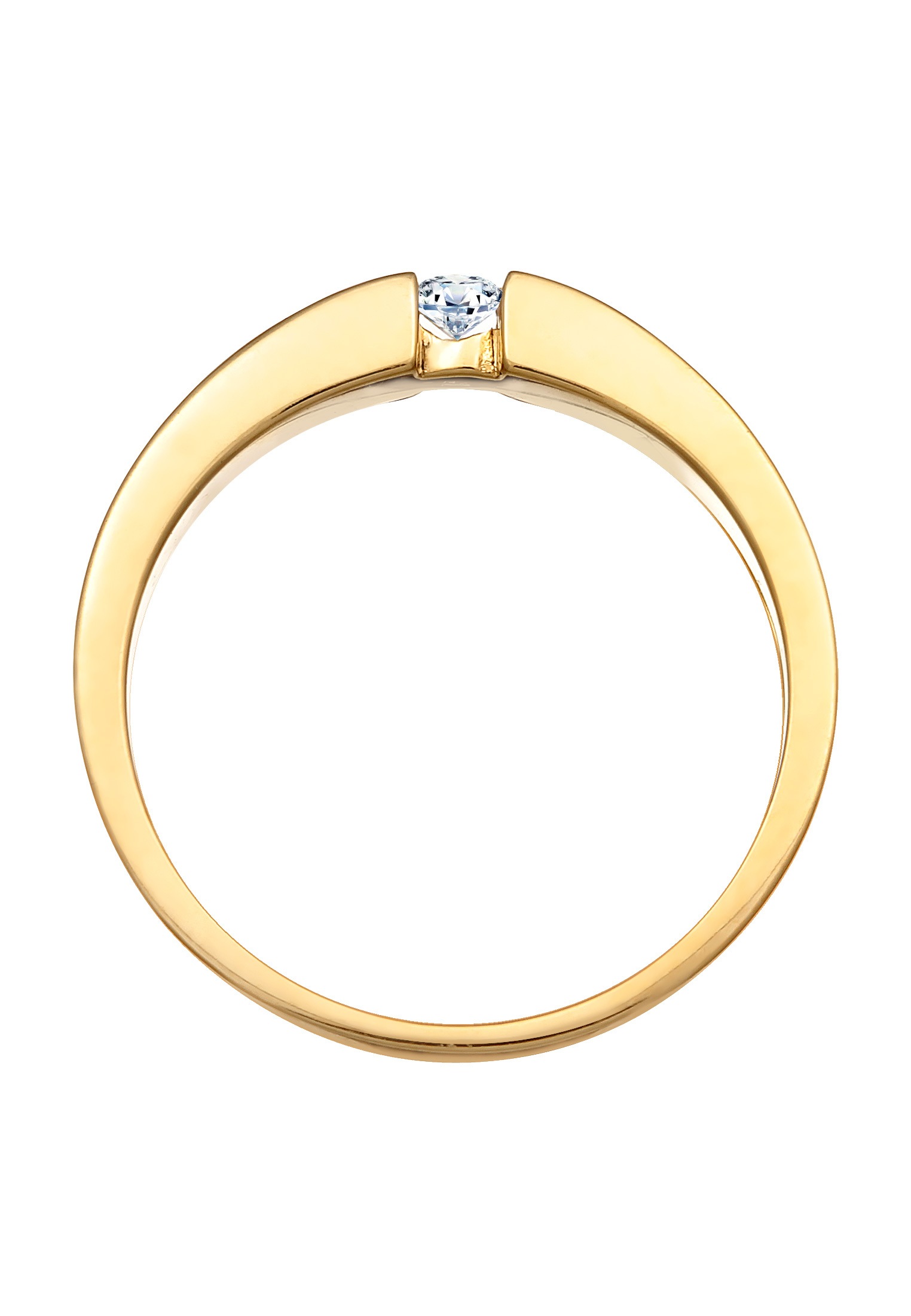 Elli DIAMONDS Verlobungsring »Ring Klassisch Bandring Diamant 0.06 ct. 925 Silber«