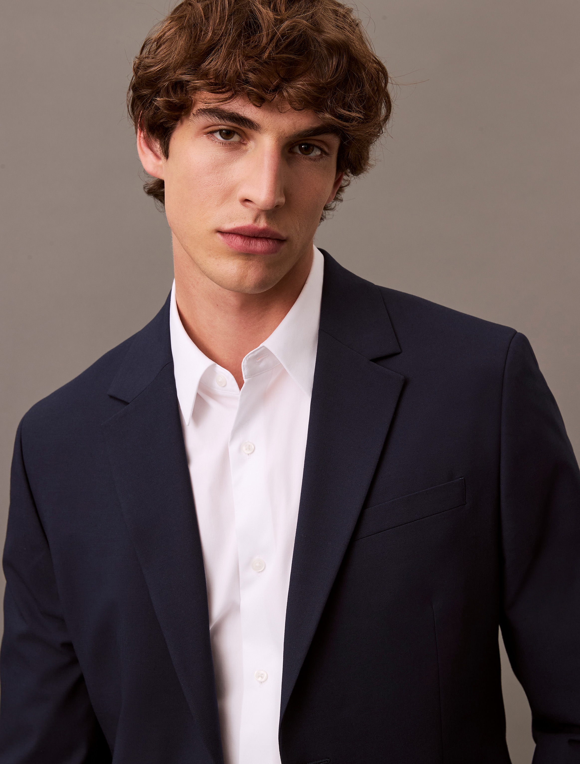 Calvin Klein Businesshemd »LS SOLID STRETCH CLASSIC SHIRT«, mit Kentkragen